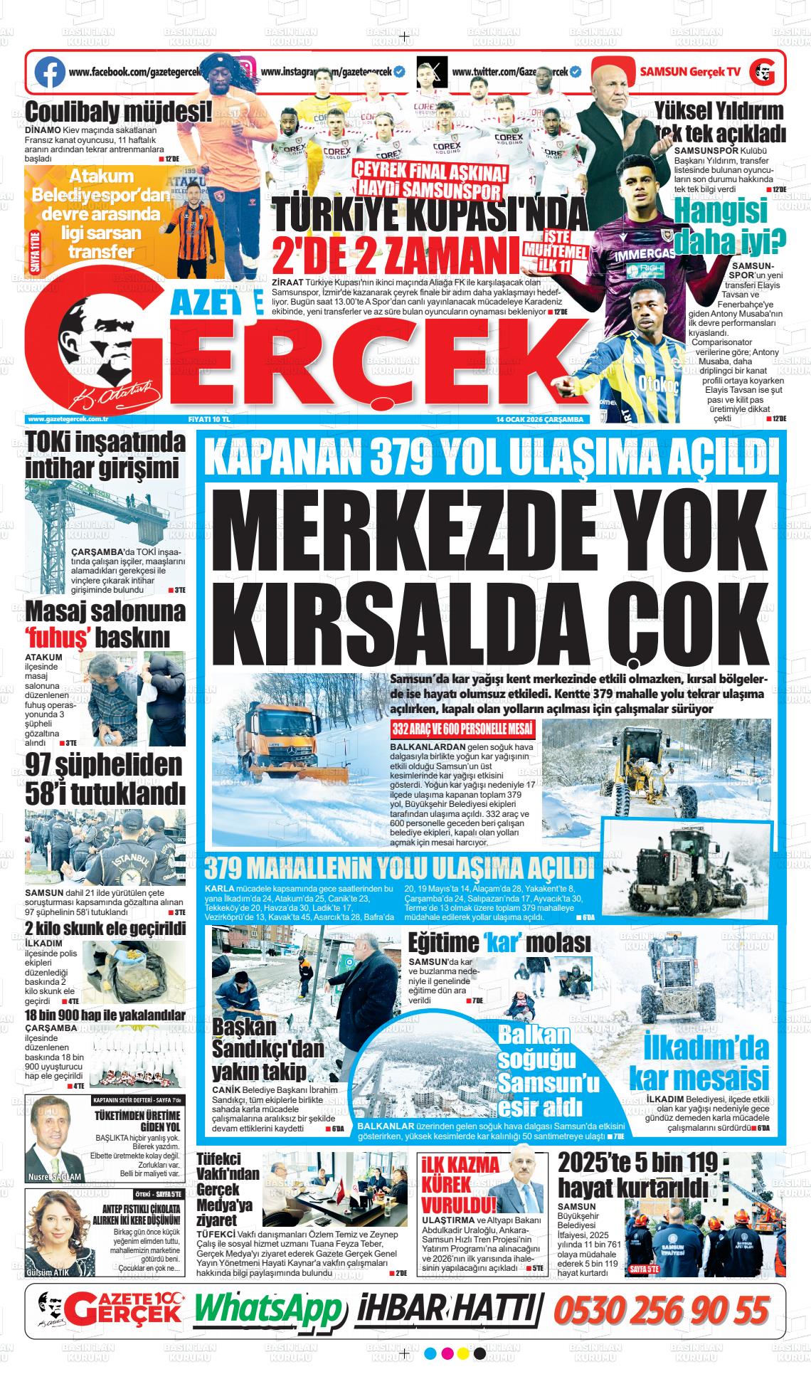 Samsun Gazetegercek 14.01.2026