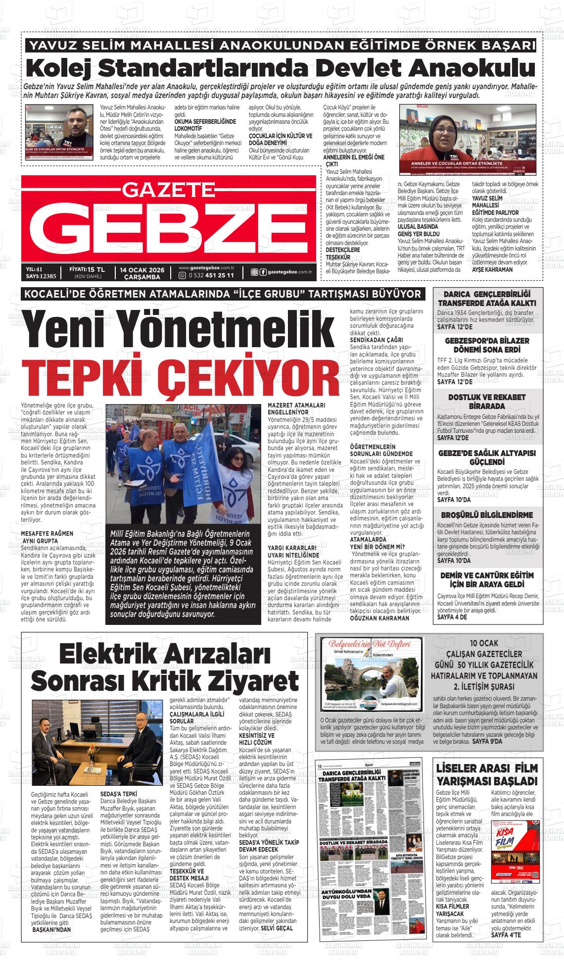 Kocaeli Gebze 14.01.2026