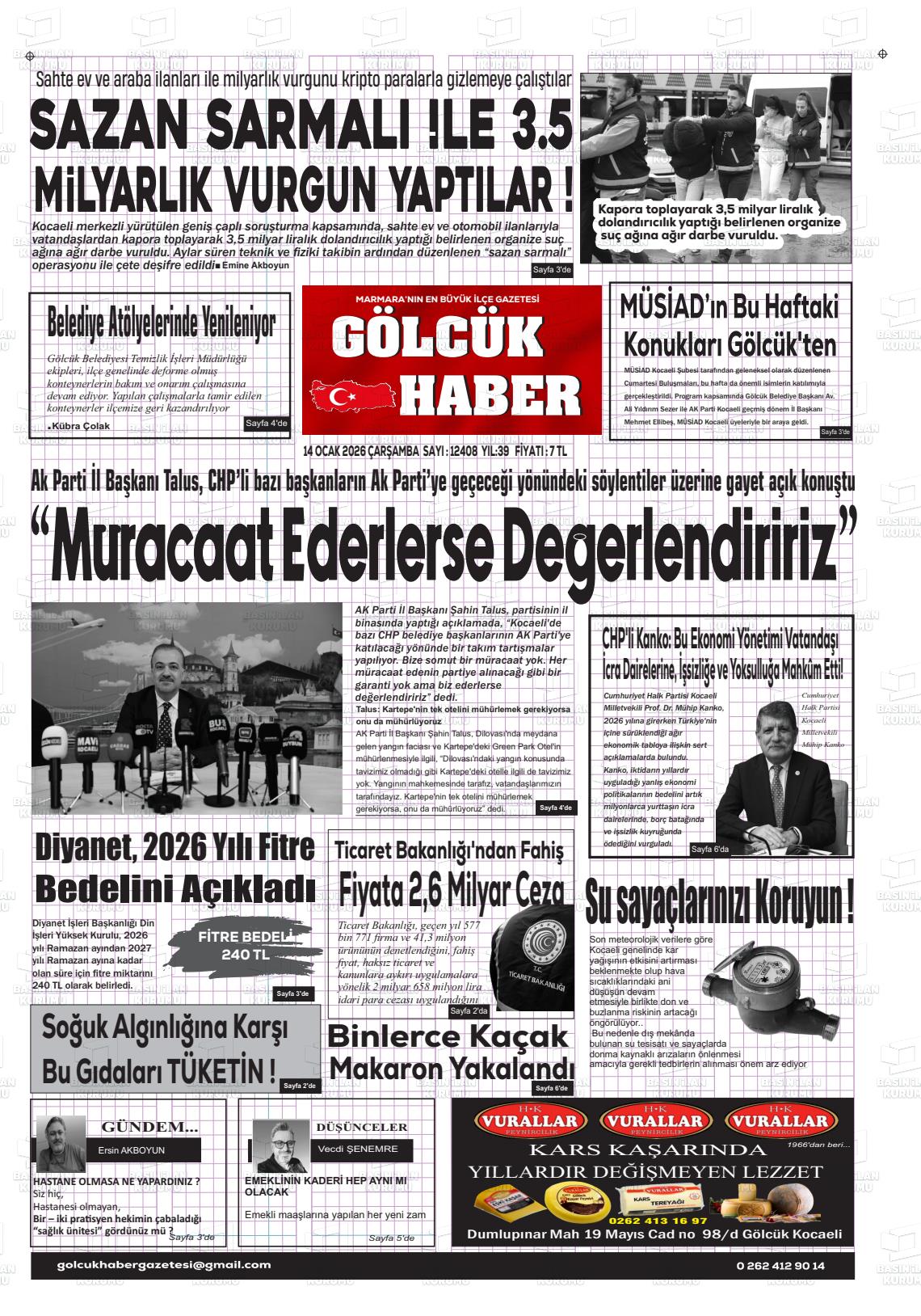 Kocaeli Golcukhaber 14.01.2026