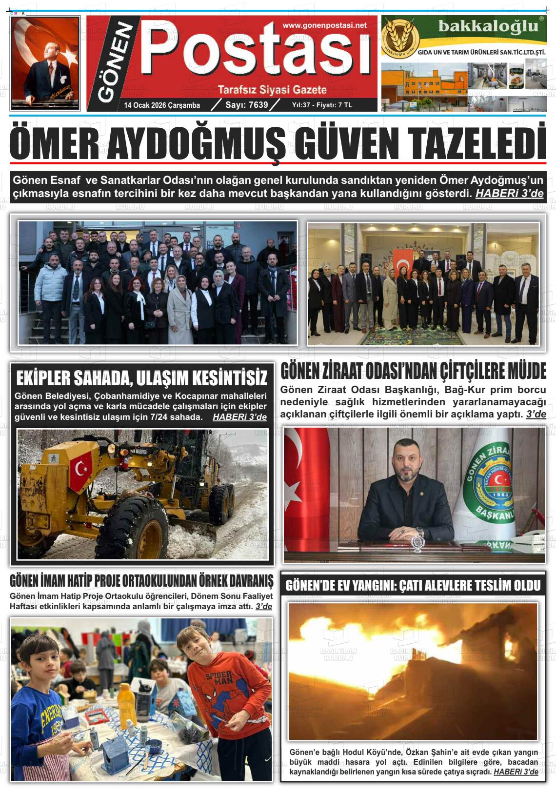 Balikesir Gonenpostasi 14.01.2026