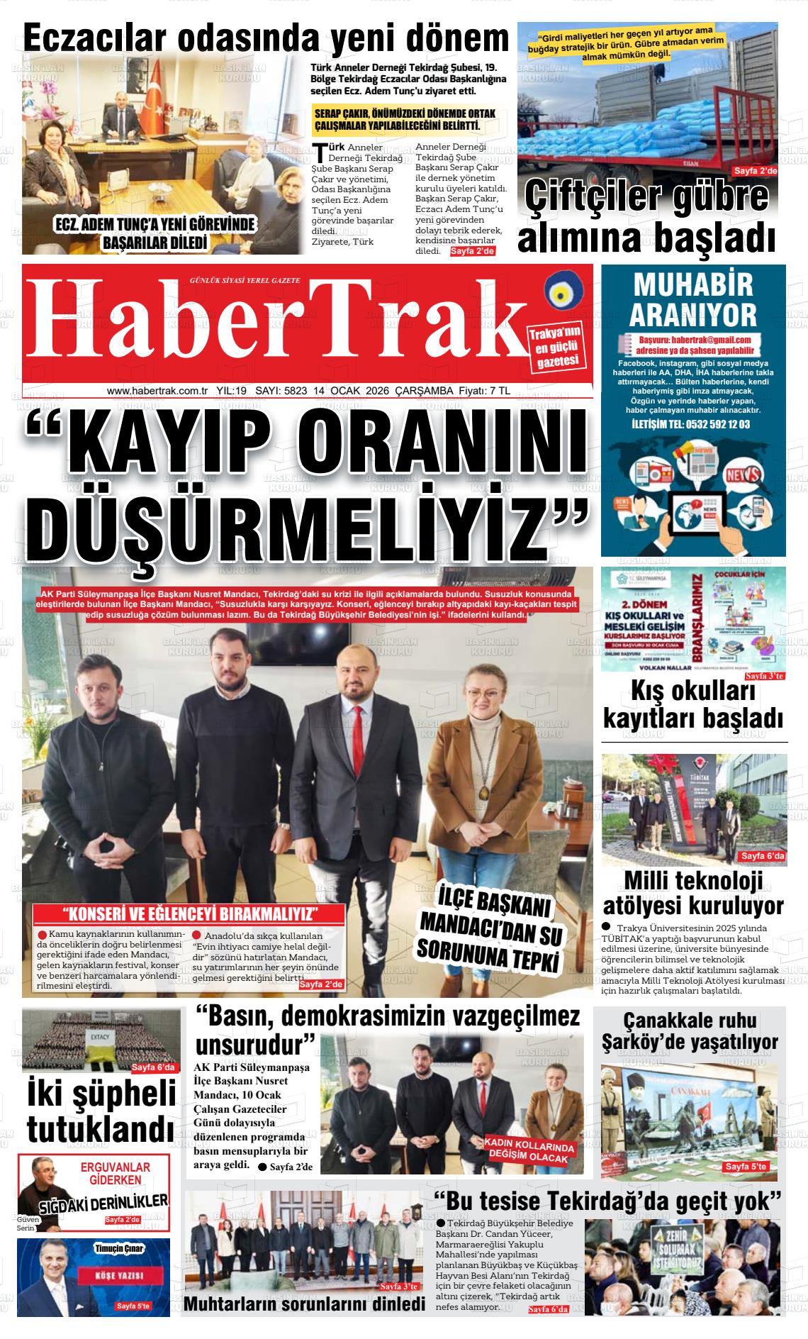 Tekirdag Habertrak 14.01.2026