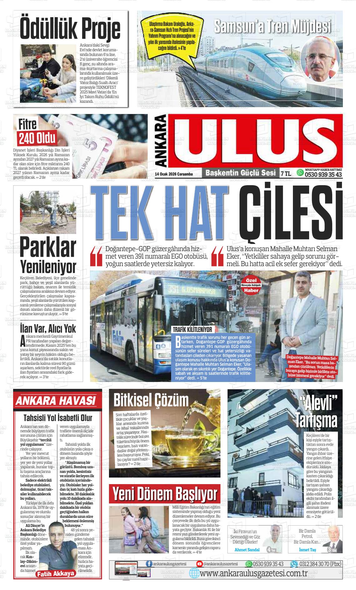 Ankara Habervaktim 14.01.2026