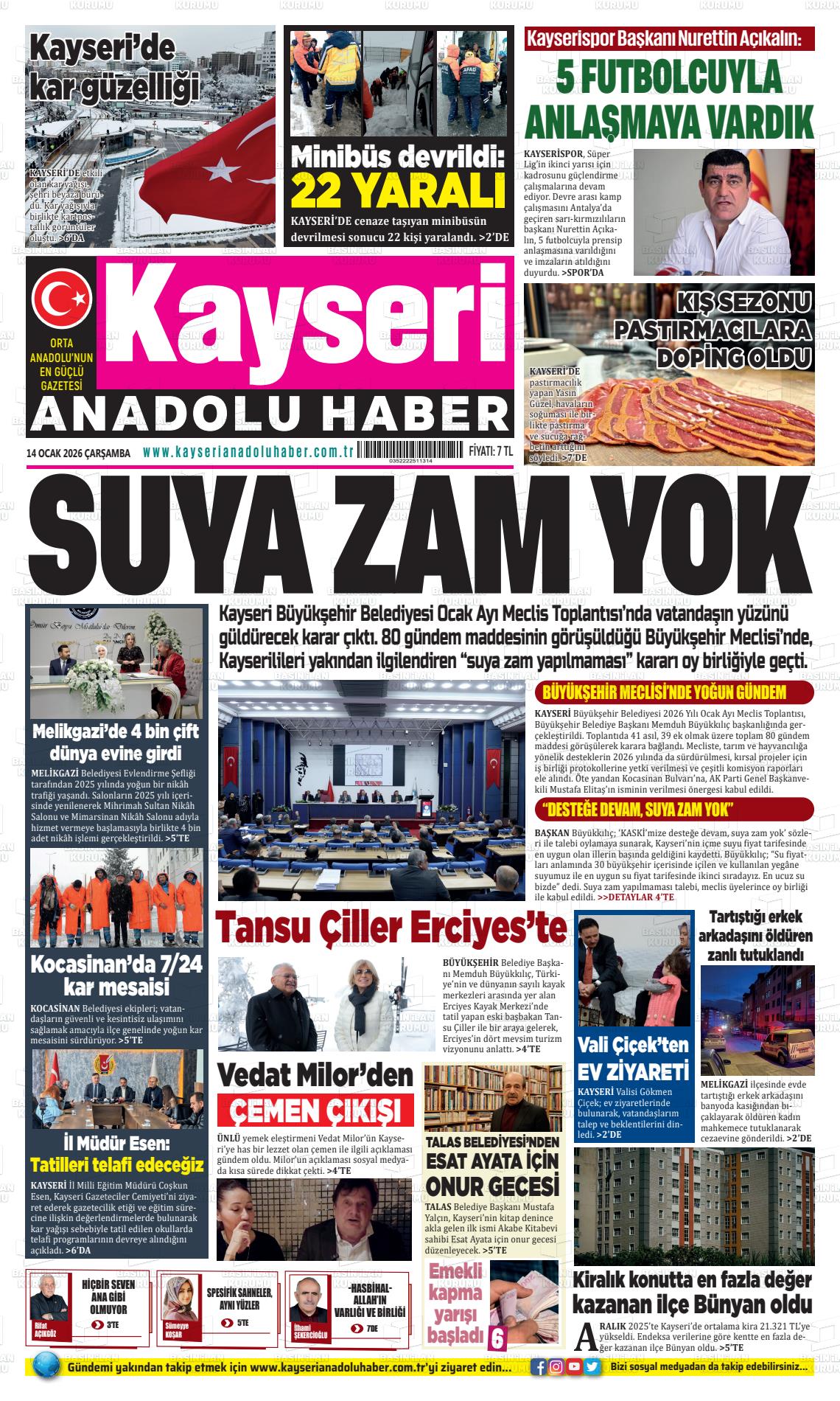 Kayseri Anadoluhaber 14.01.2026