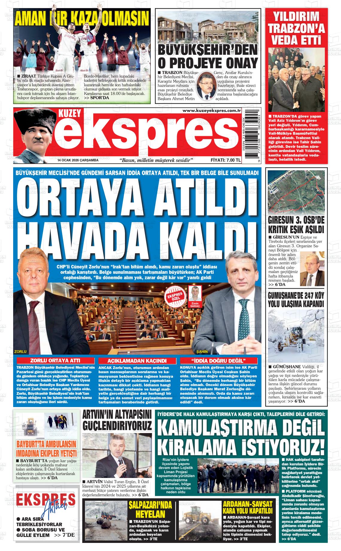 Trabzon Kuzeyekspres 14.01.2026