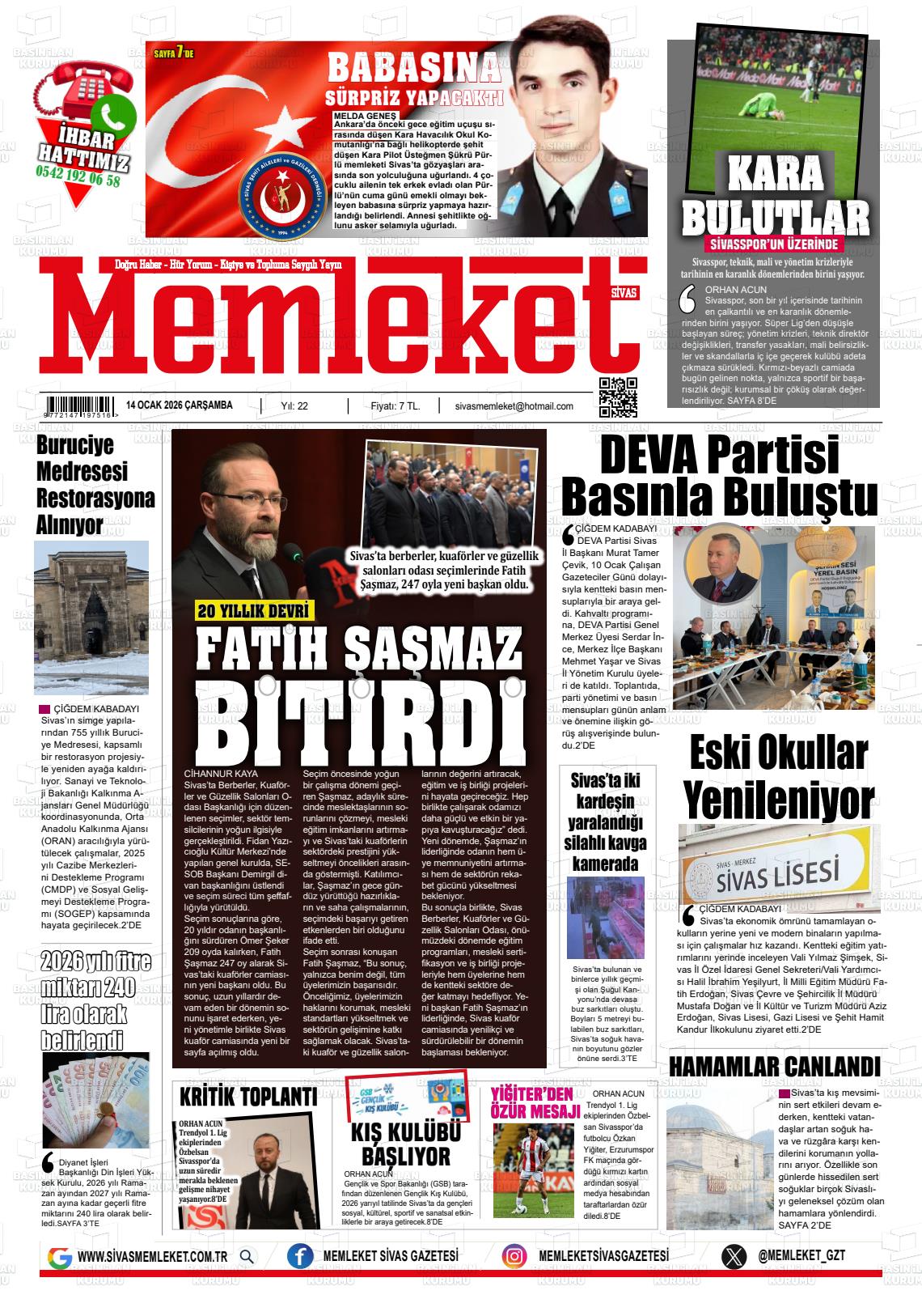 Sivas Memleket 14.01.2026