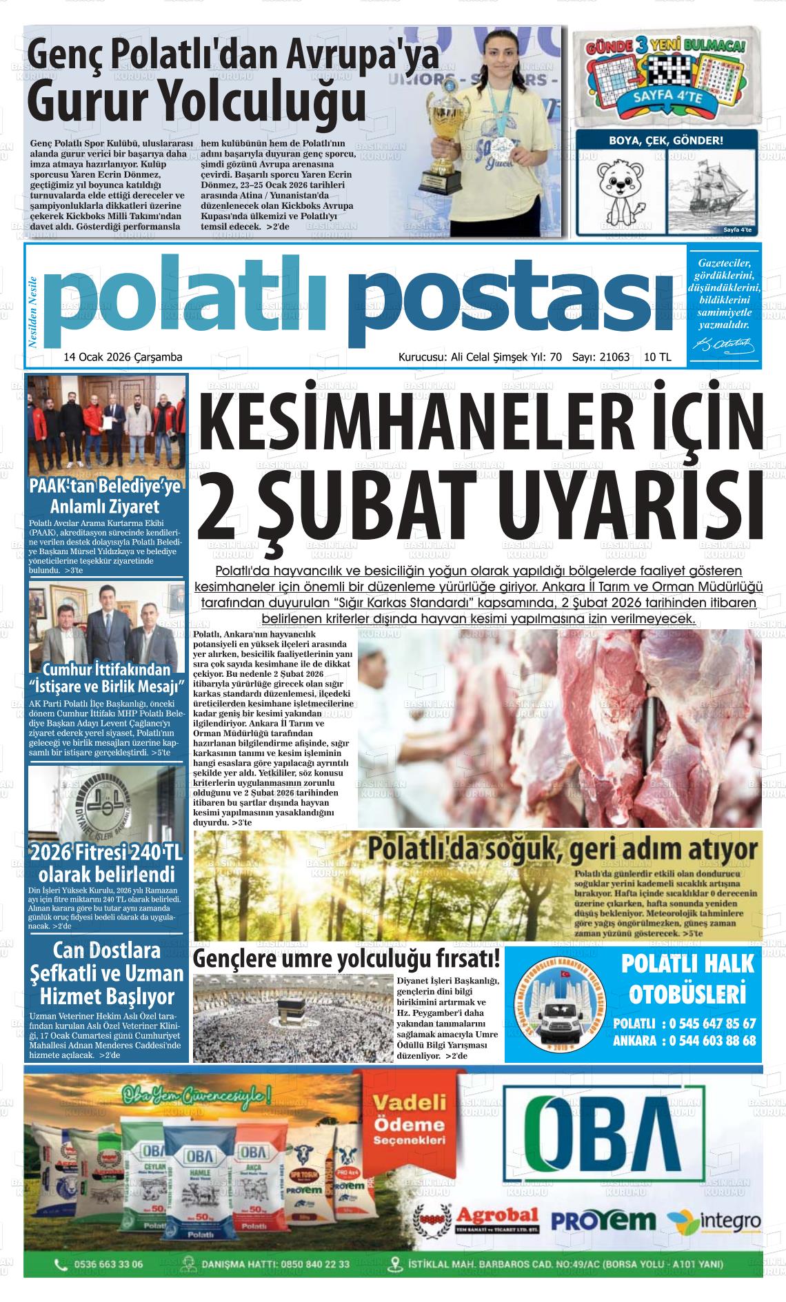 Ankara Polatlipostasi 14.01.2026