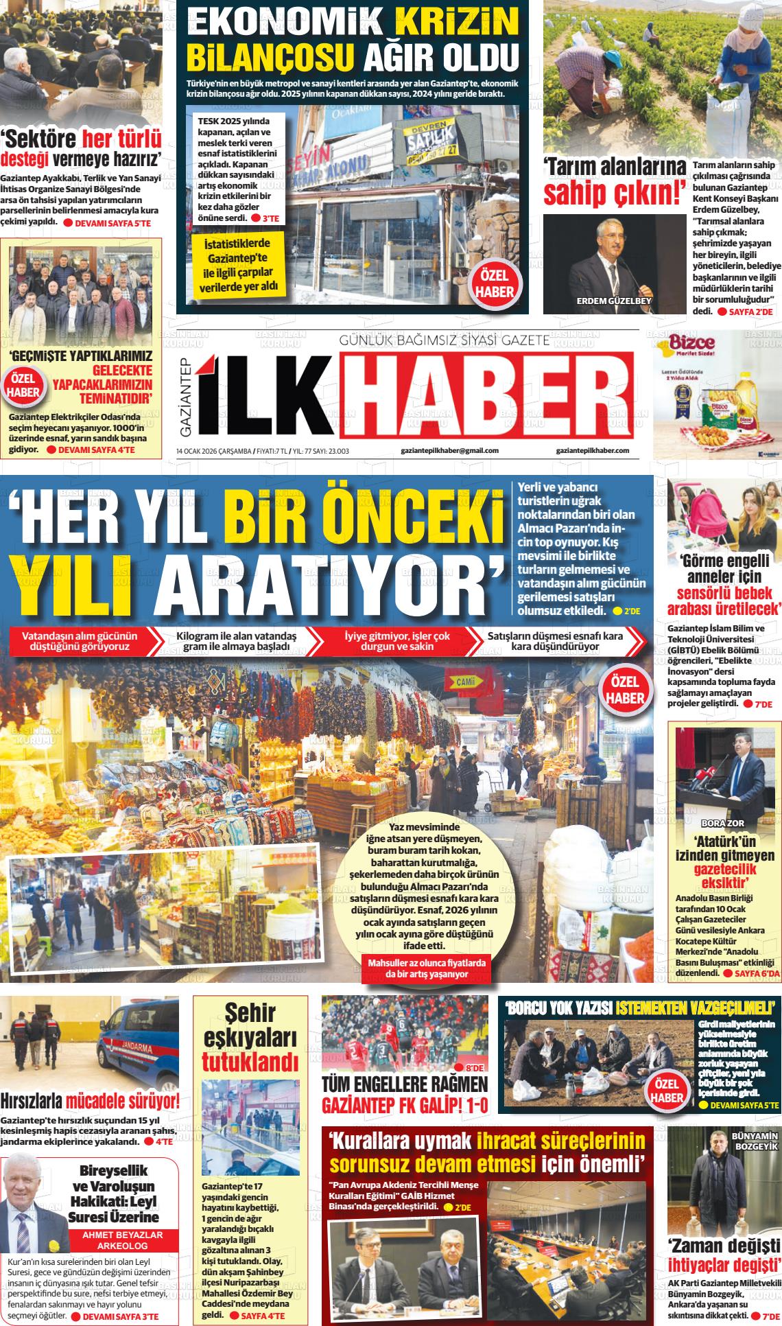 Gaziantep Sabah 14.01.2026