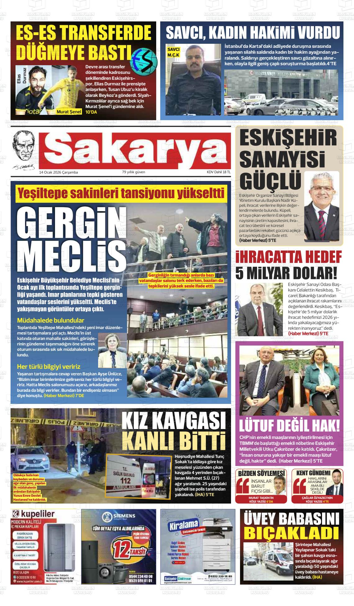 Eskisehir Sakarya 14.01.2026