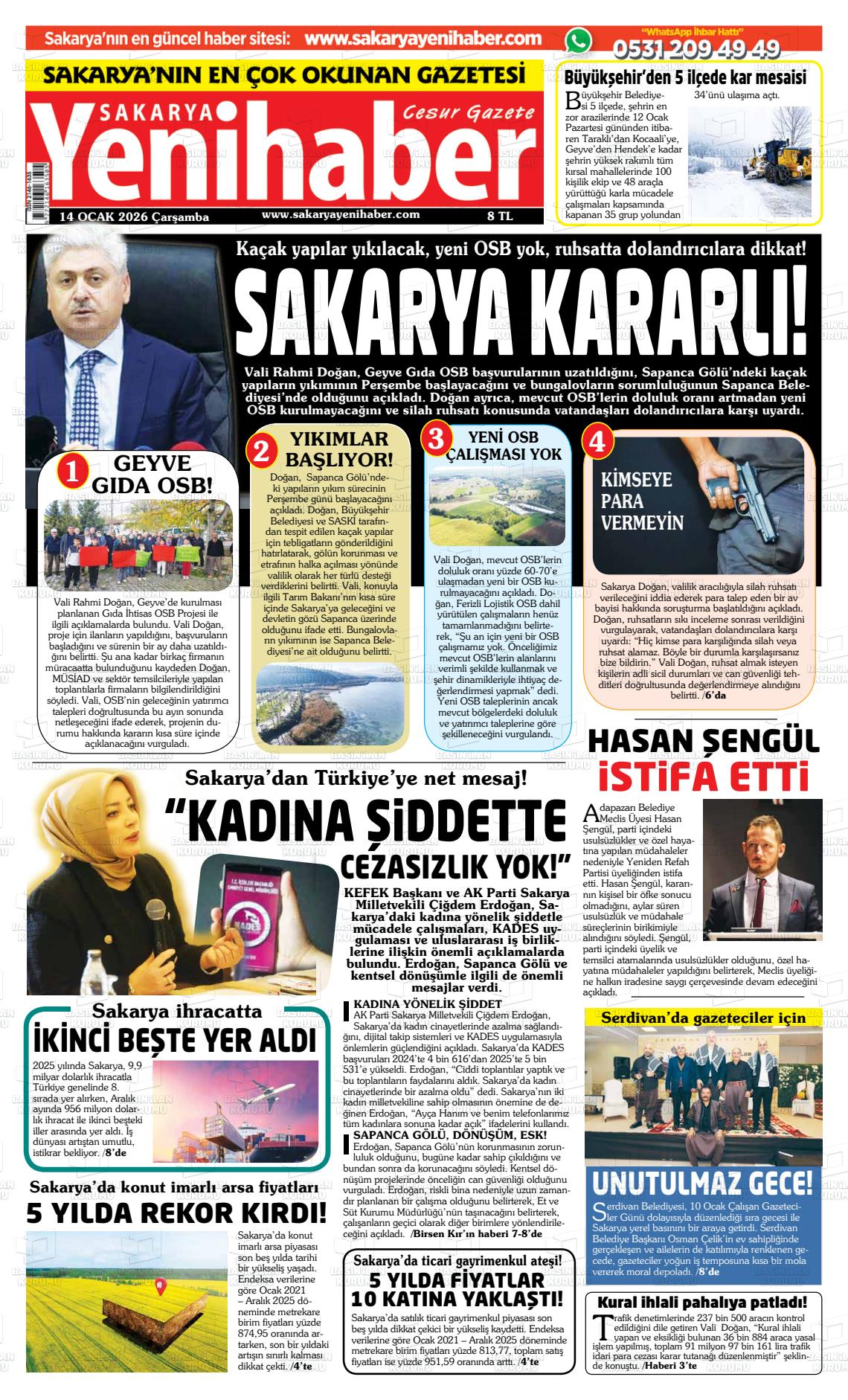 Sakarya Yenihaber 14.01.2026