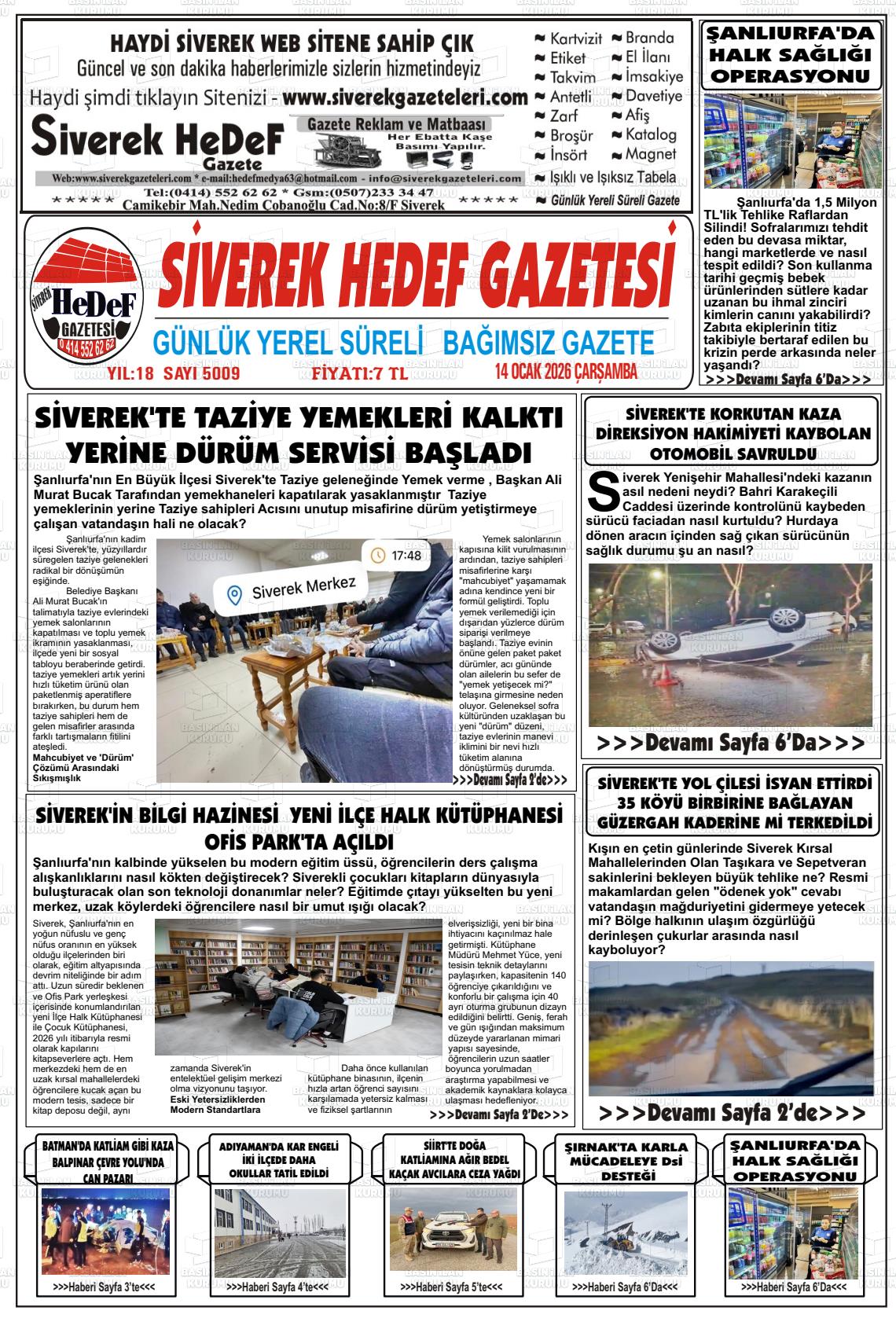 Sanliurfa Siverekhedef 14.01.2026