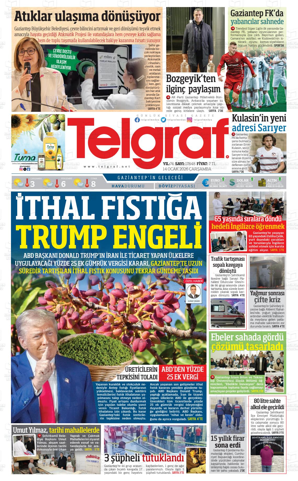 Gaziantep Telgraf 14.01.2026