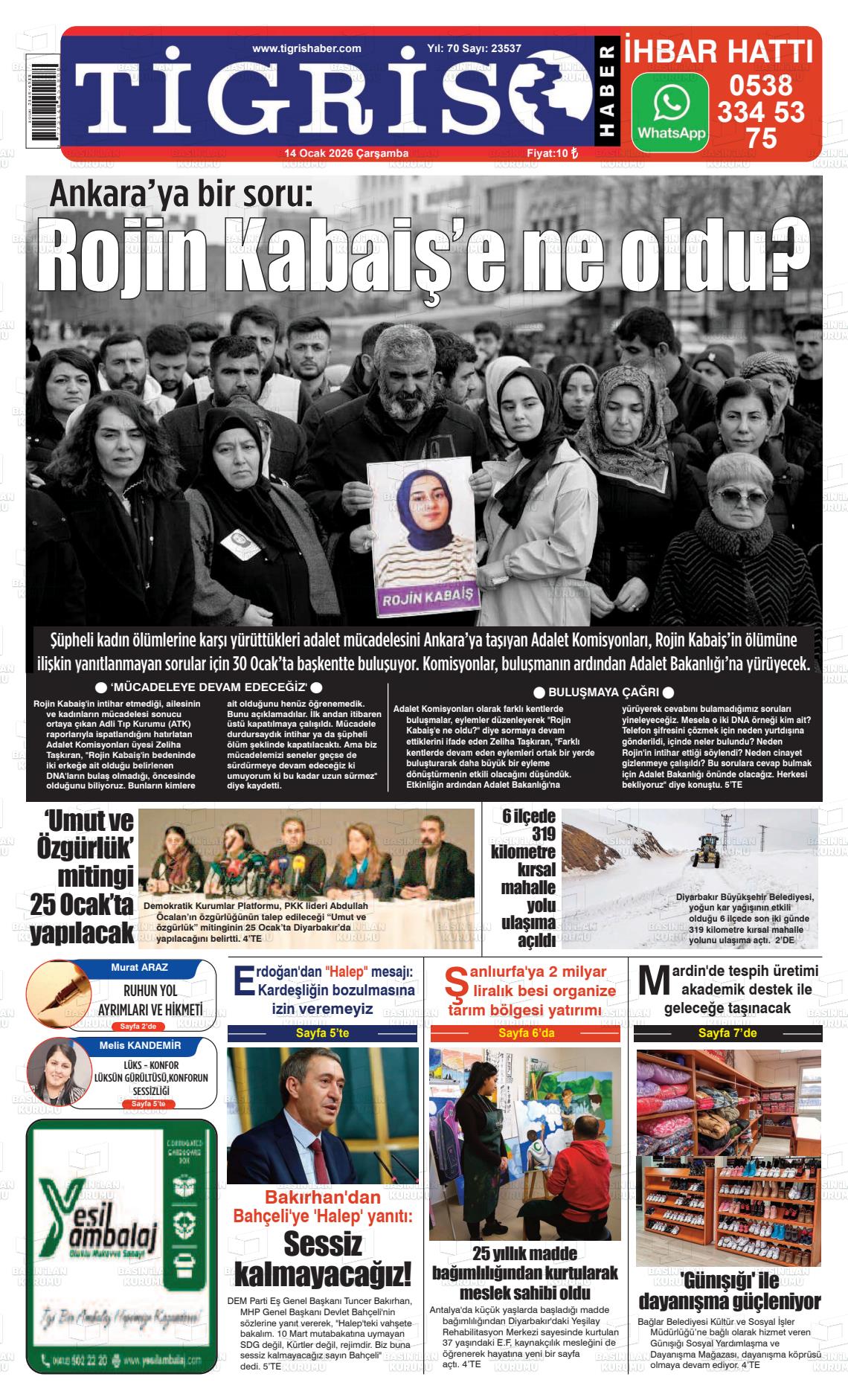 Diyarbakir Tirgis 14.01.2026