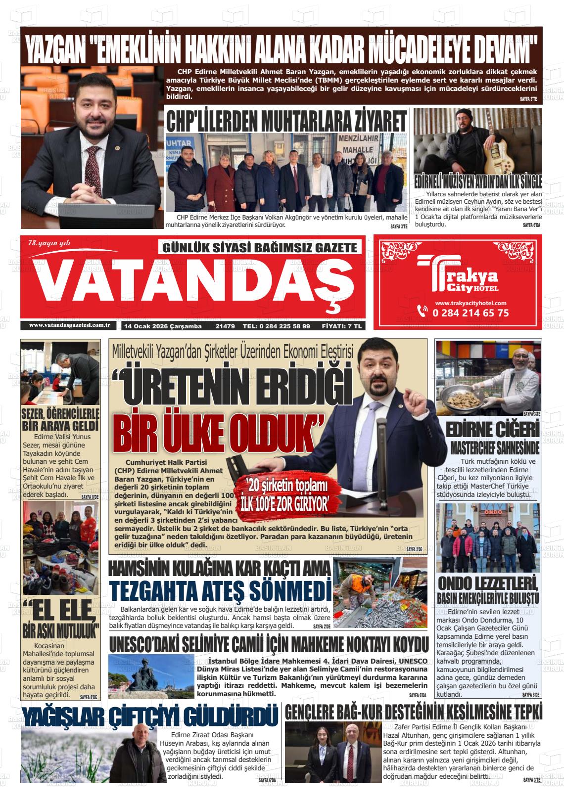 Edirne Vatandas 14.01.2026