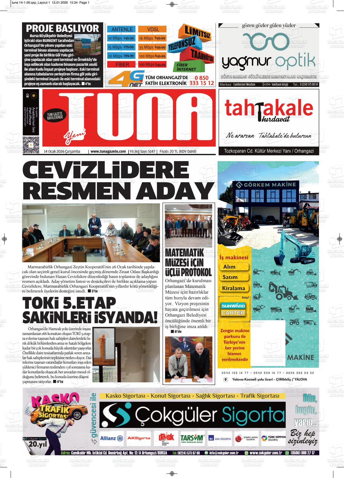 Izmir Yenigun 14.01.2026