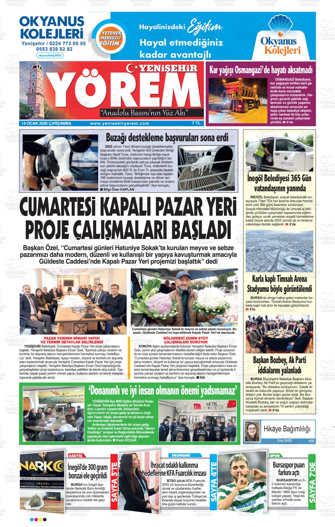 Bursa Yenisehiryorem 14.01.2026