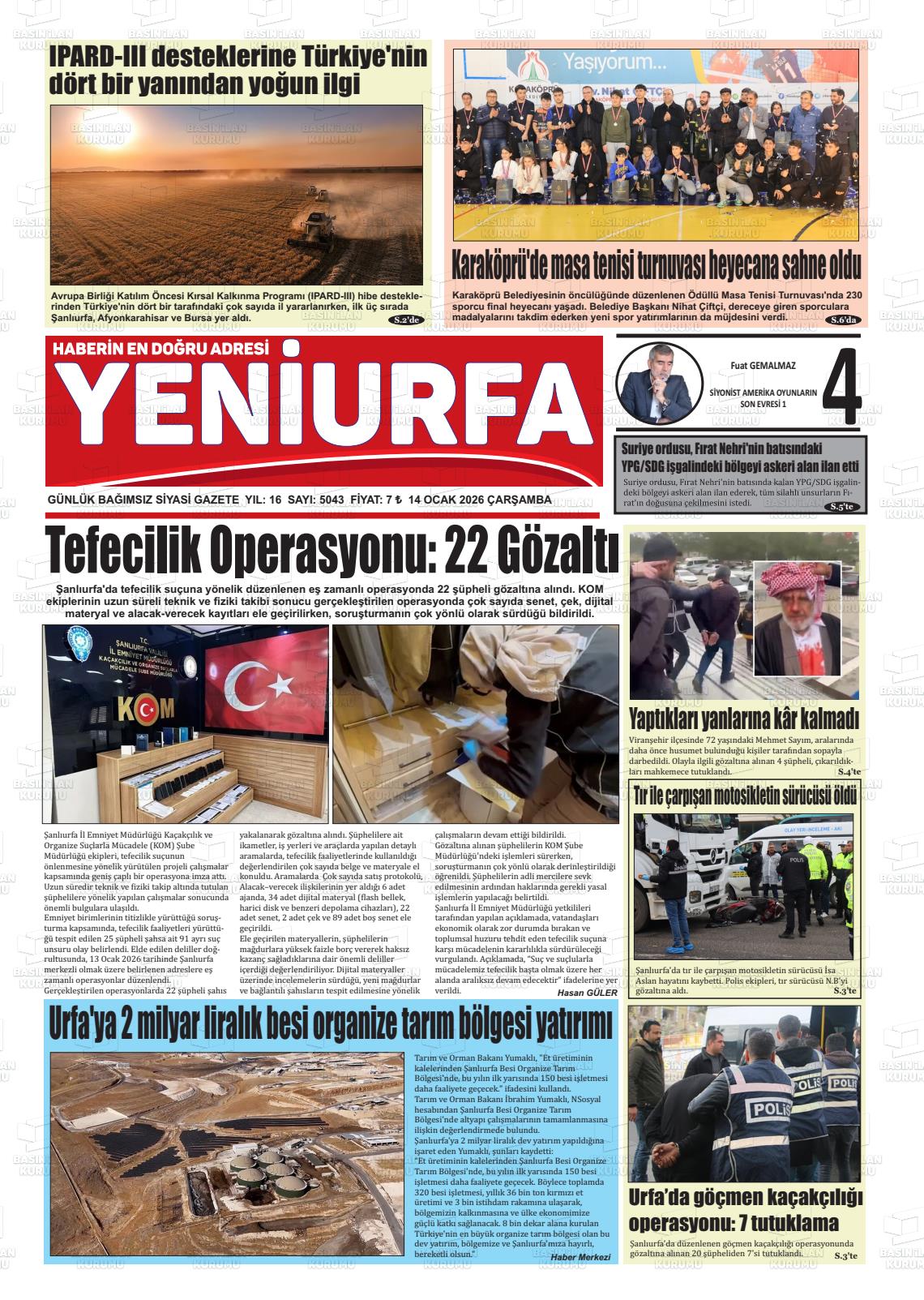 Sanliurfa Yeniurfa 14.01.2026