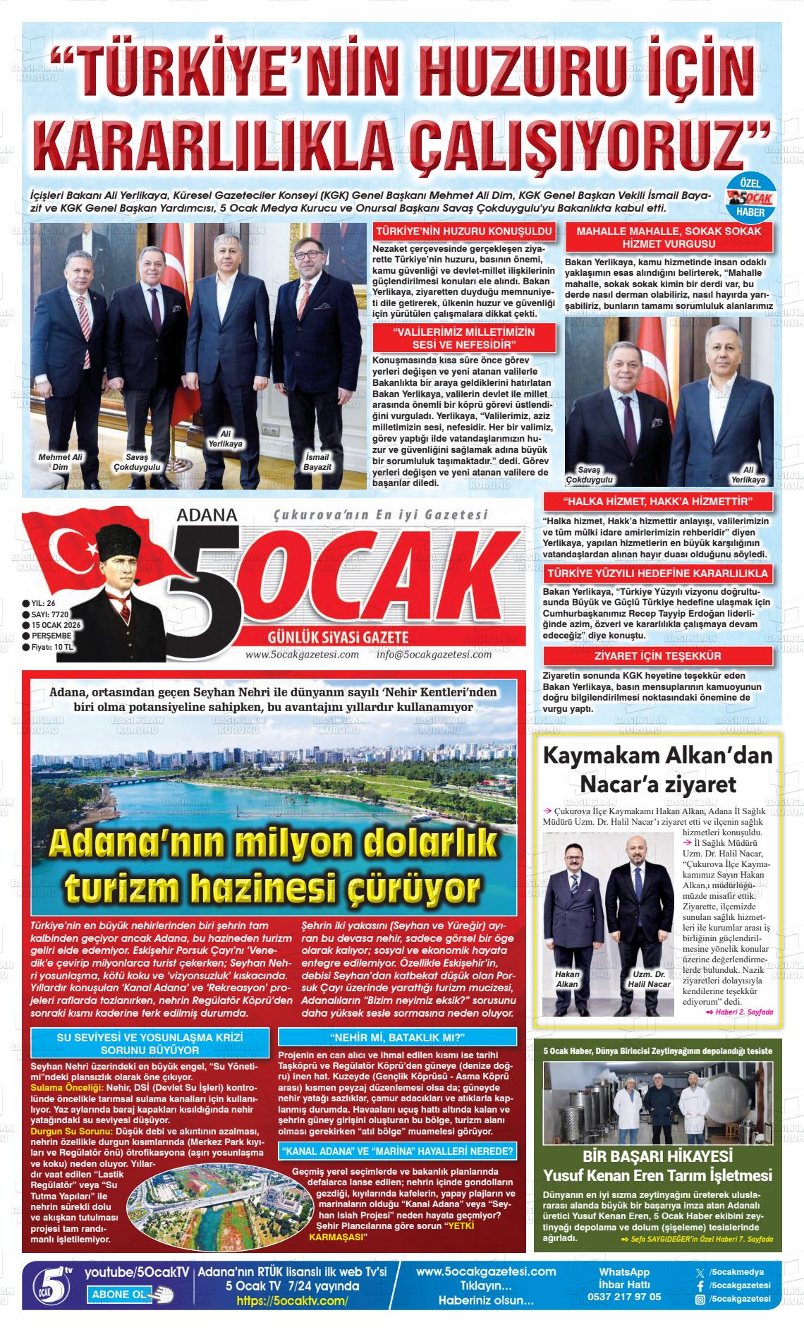 Adana 5 Ocak 15.01.2026