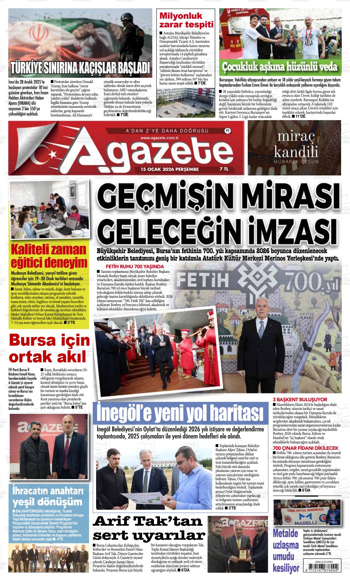 Bursa Agazete 15.01.2026