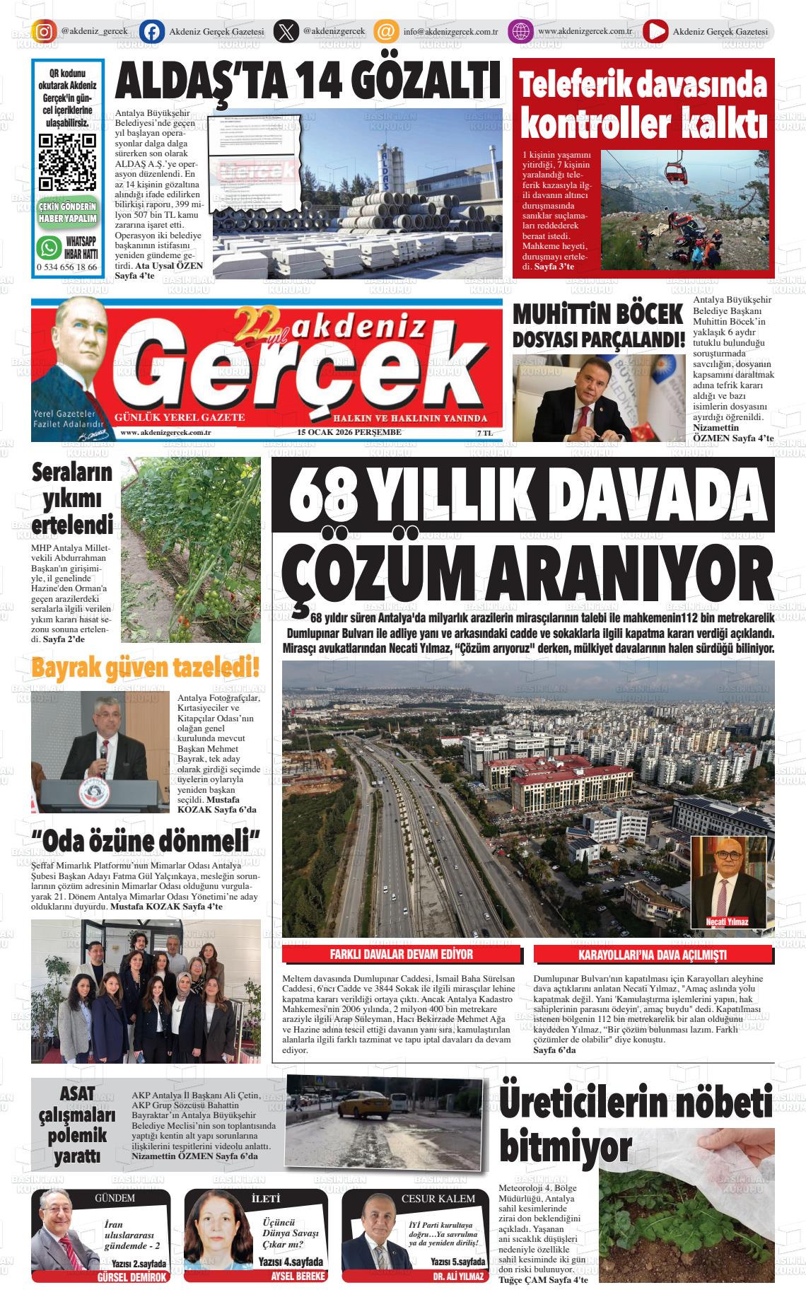 Antalya Akdenizgercek 15.01.2026