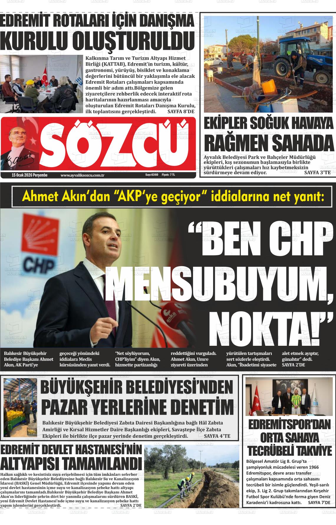 Balikesir Ayvaliksozcu 15.01.2026