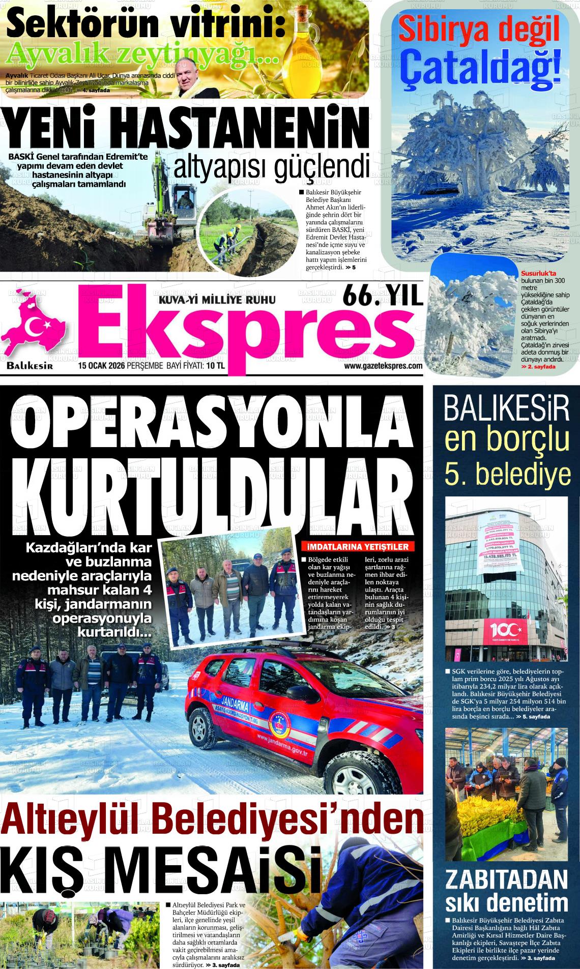 Balikesir Ekspres 15.01.2026