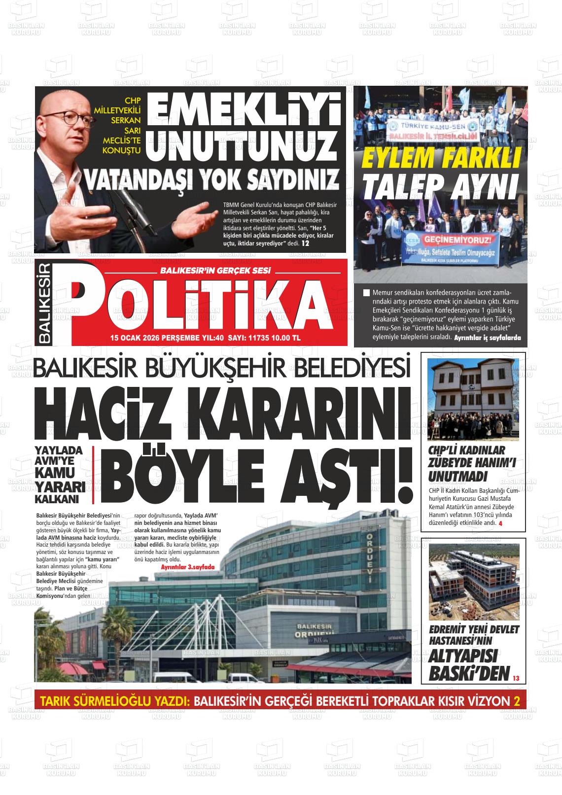 Balikesir Politika 15.01.2026