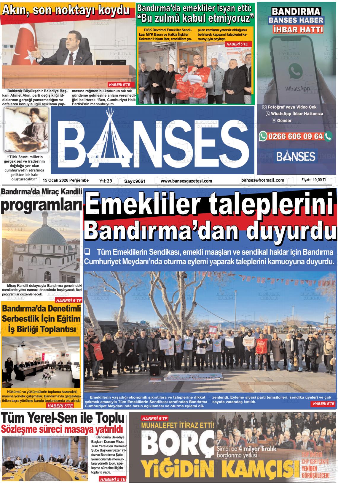 Balikesir Banses 15.01.2026