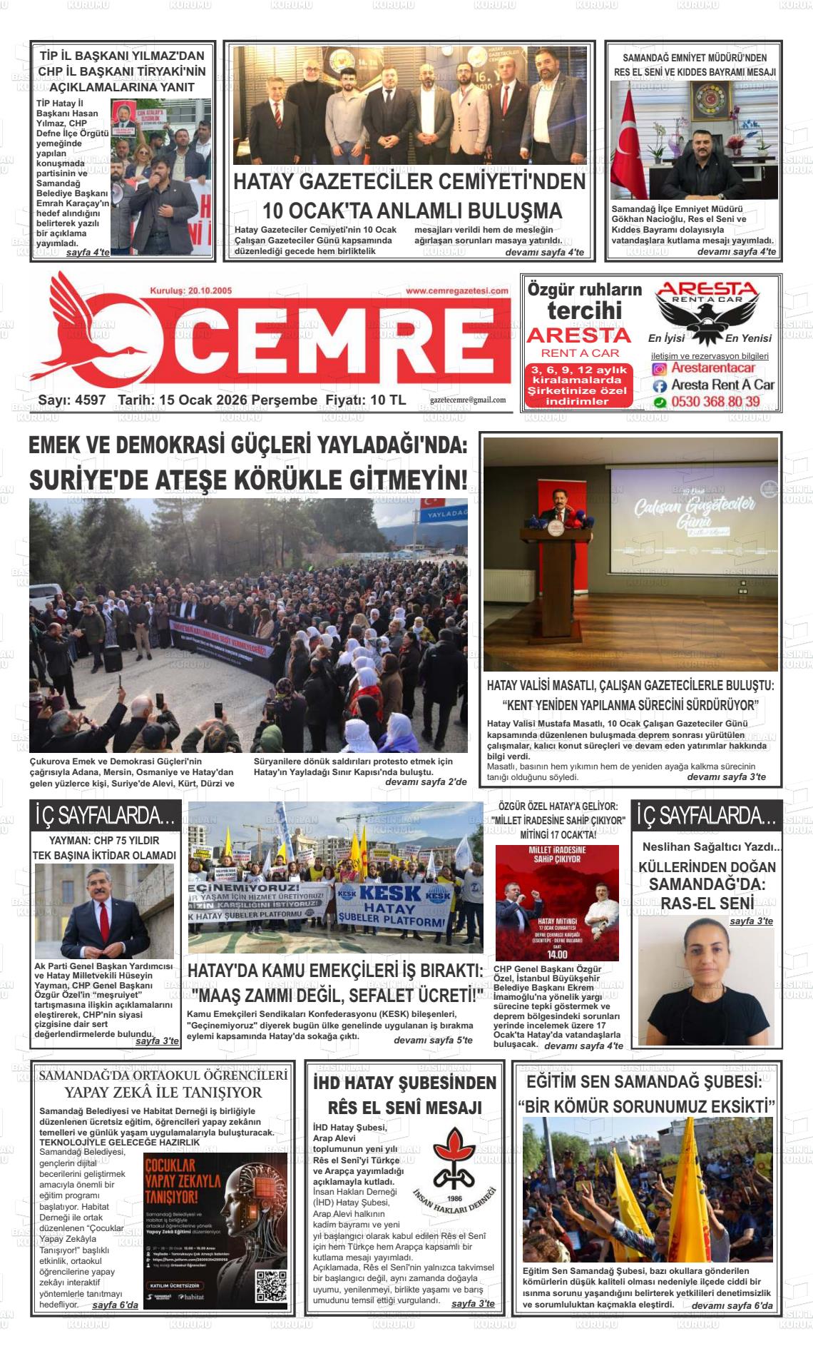 Hatay Cemre 15.01.2026