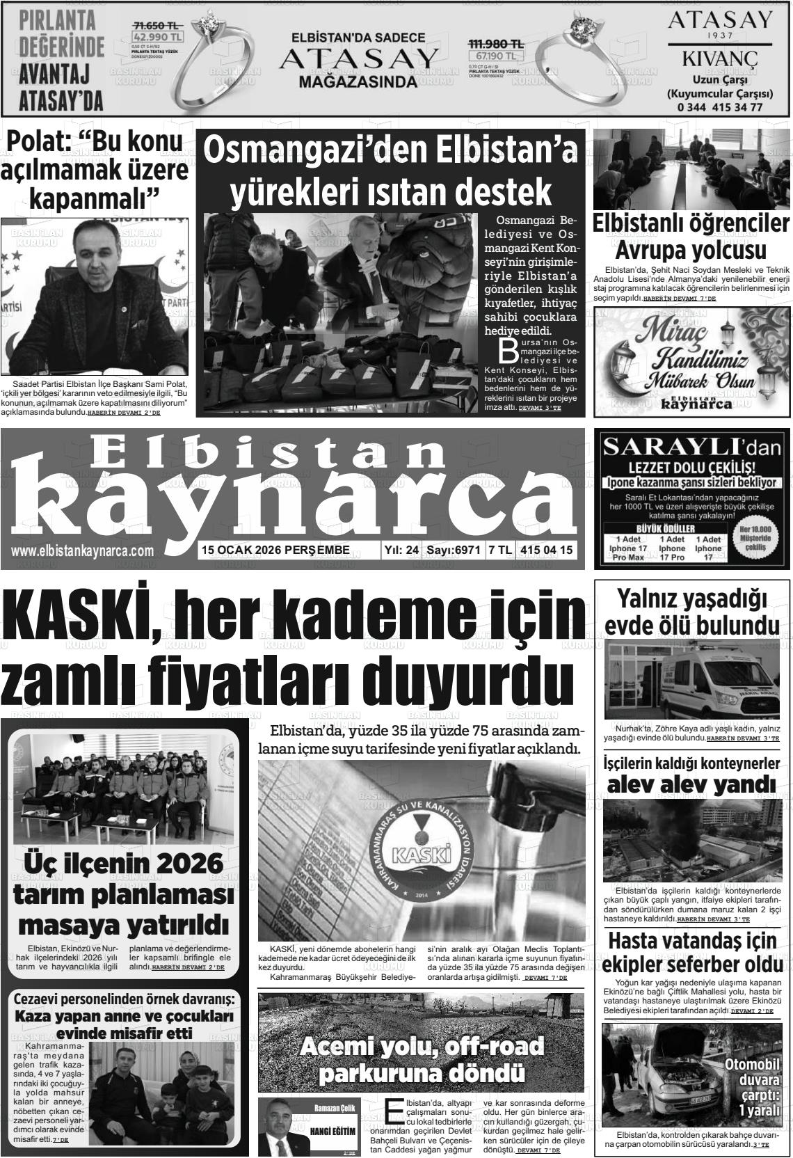 Kahramanmaras Elbistankaynarca 15.01.2026