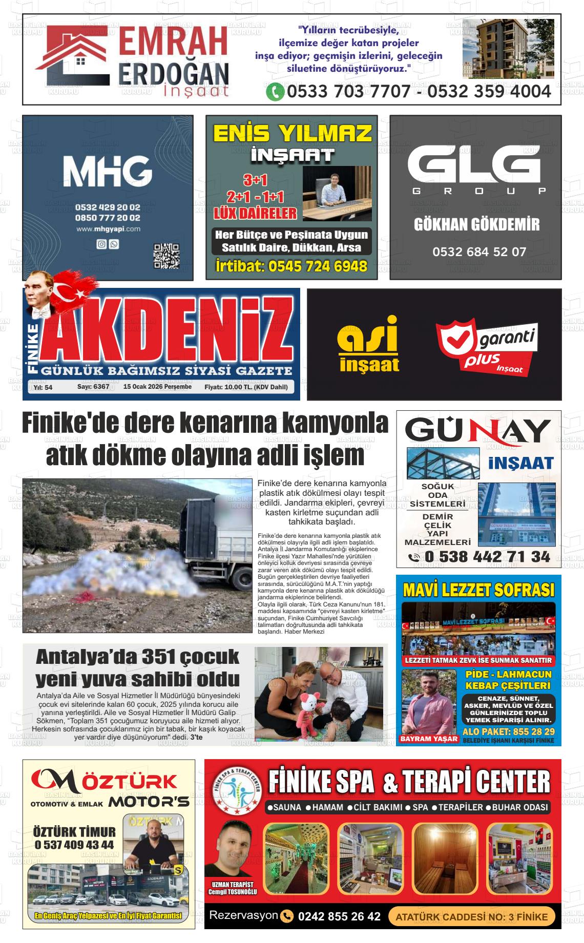 Antalya Finikeakdeniz 15.01.2026