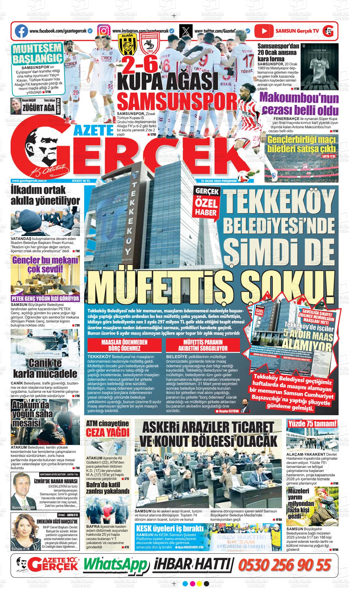 Samsun Gazetegercek 15.01.2026