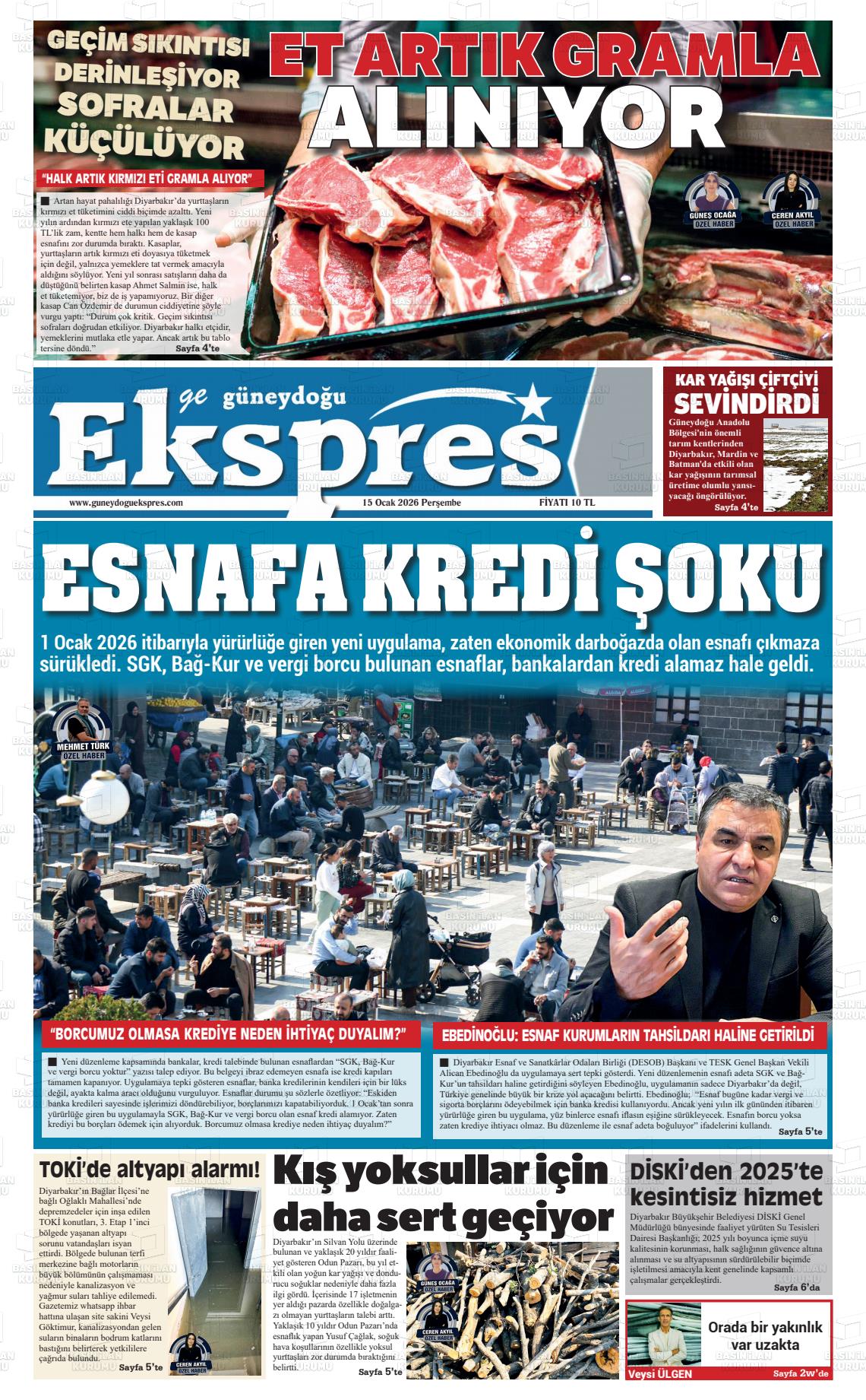 Diyarbakir Geguneydoguekspres 15.01.2026