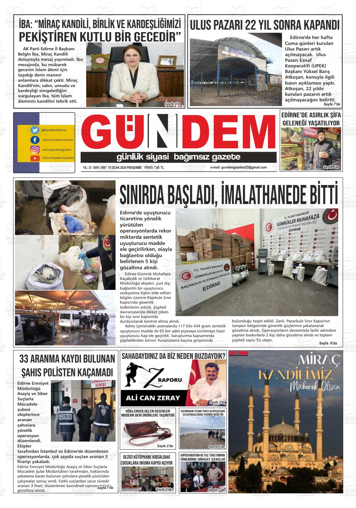 Edirne Gundem 15.01.2026