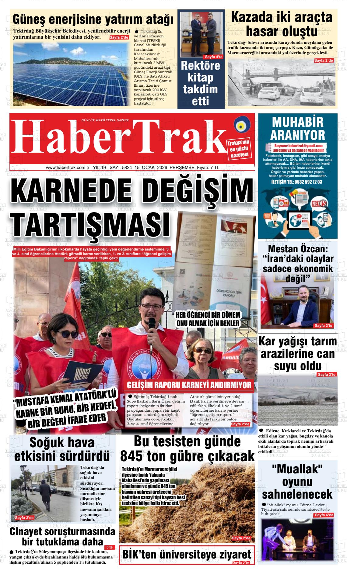 Tekirdag Habertrak 15.01.2026
