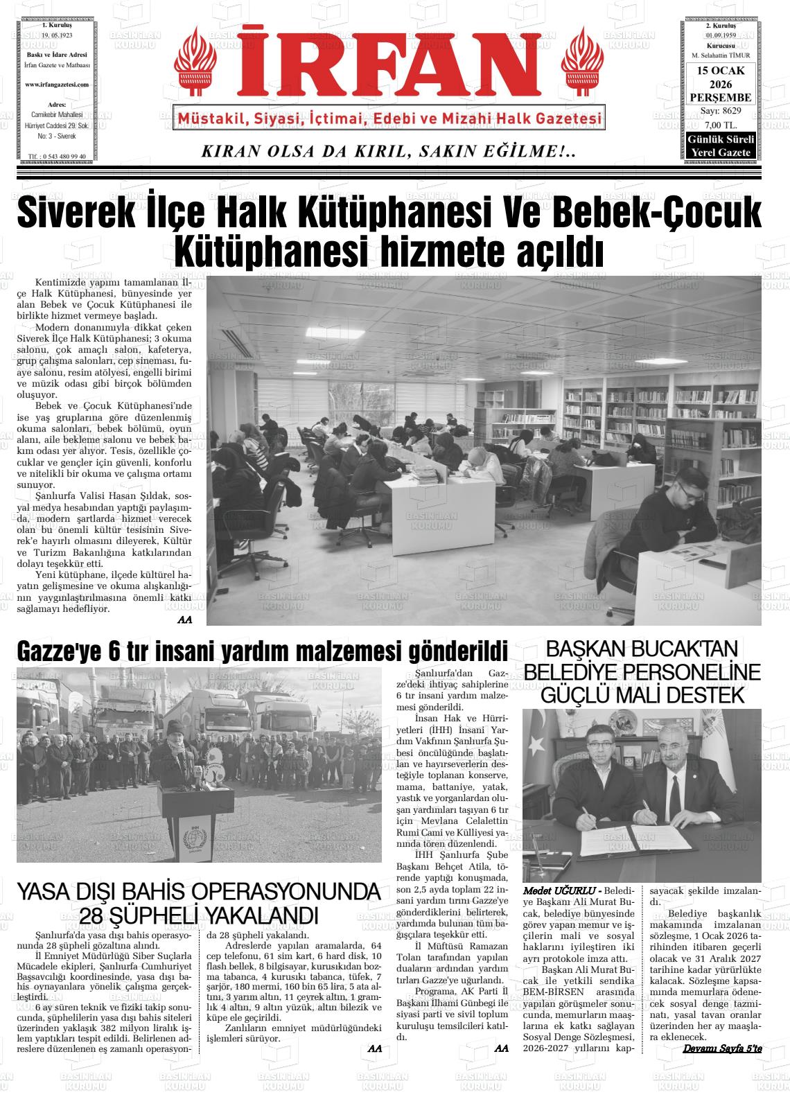 Sanliurfa Irfan 15.01.2026