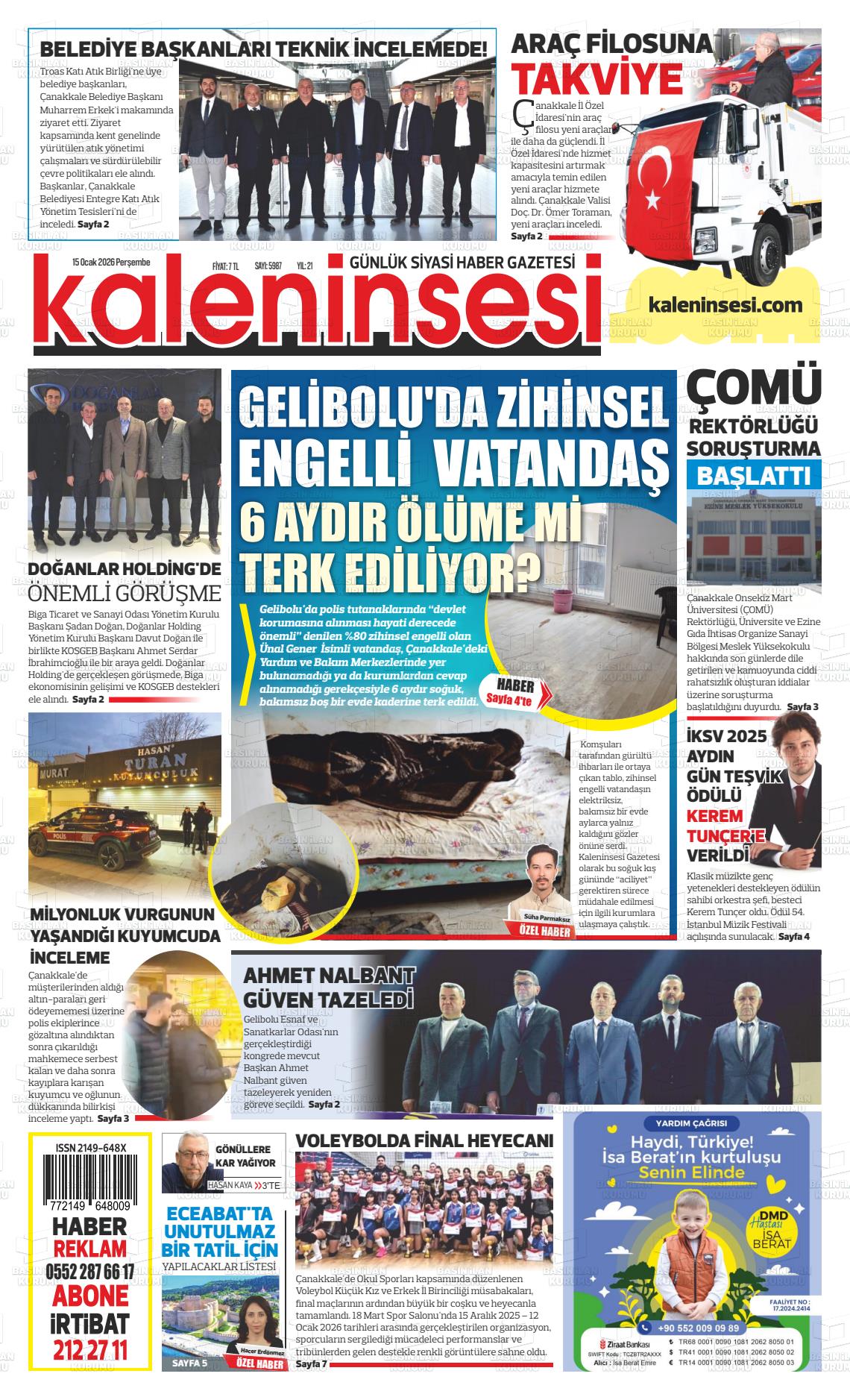 Canakkale Kaleninsesi 15.01.2026
