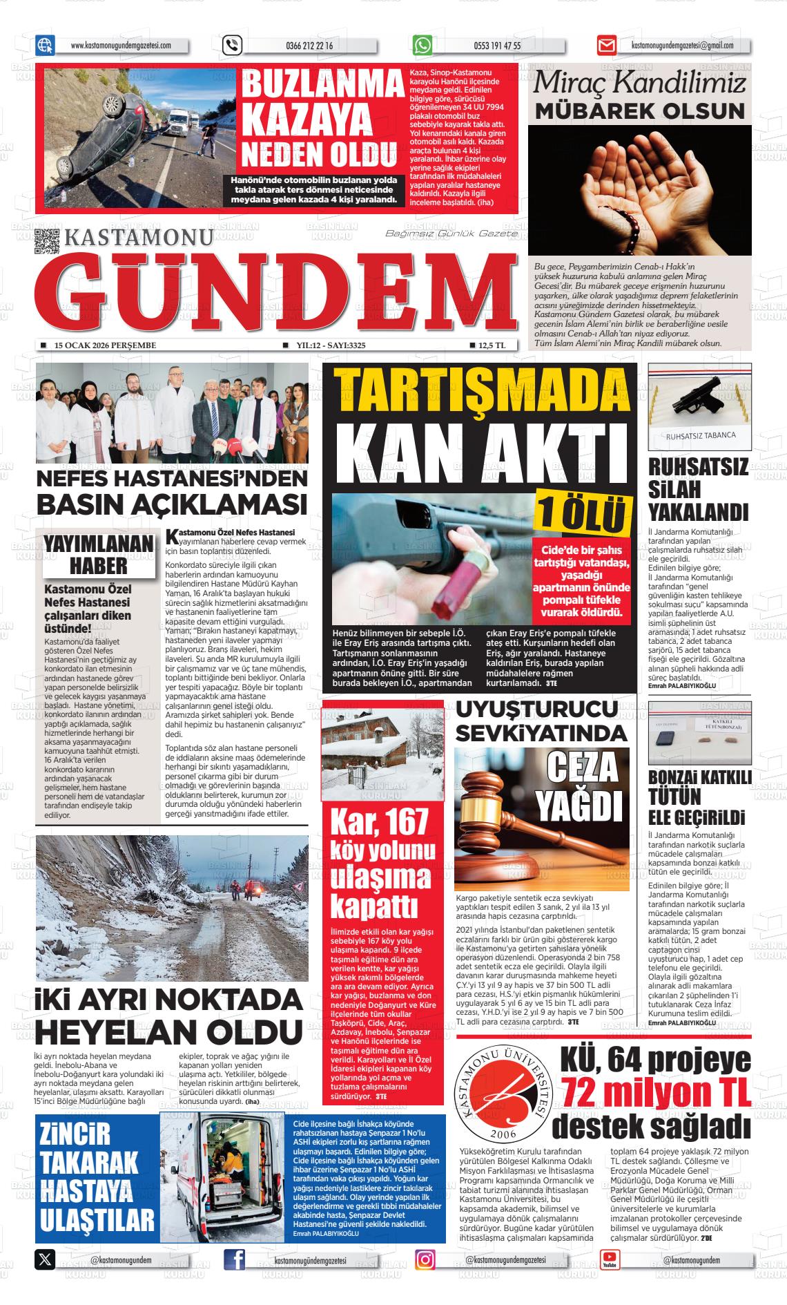 Kastamonu Gundem 15.01.2026