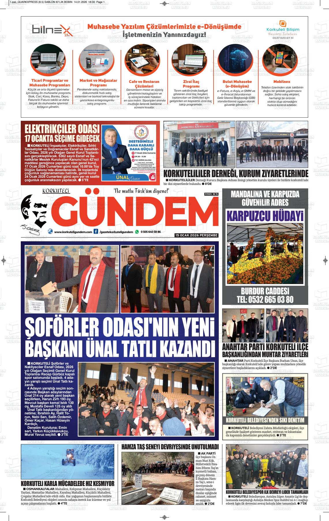 Antalya Korkuteligundem 15.01.2026