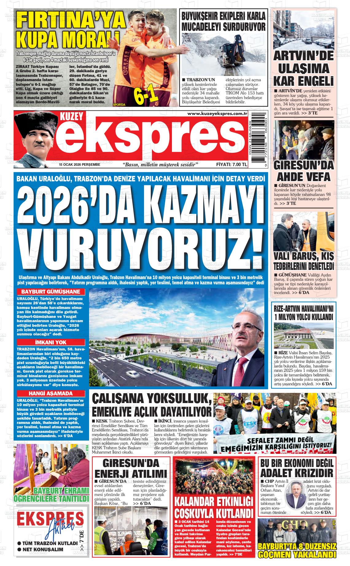 Trabzon Kuzeyekspres 15.01.2026