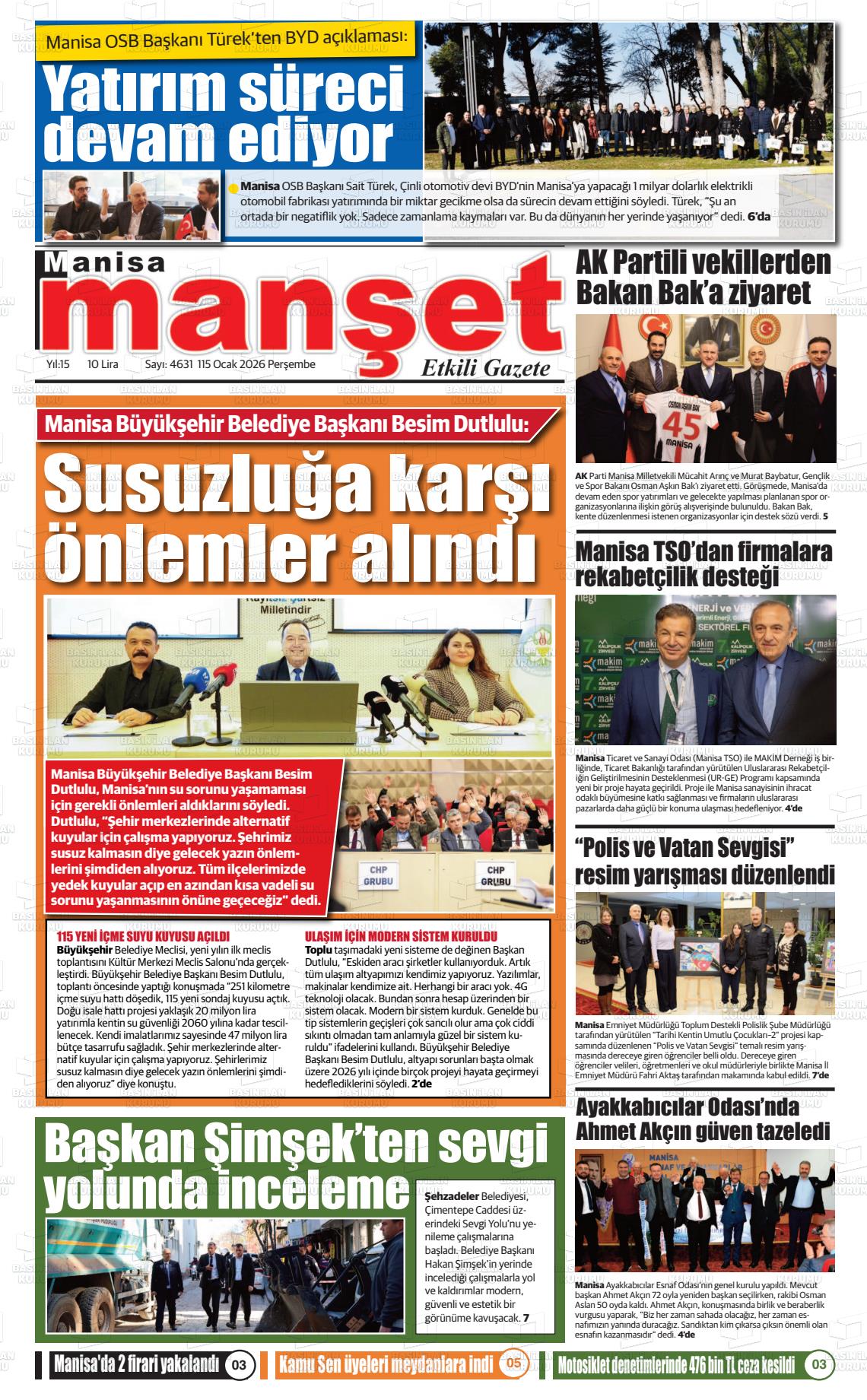 Manisa Manset 15.01.2026