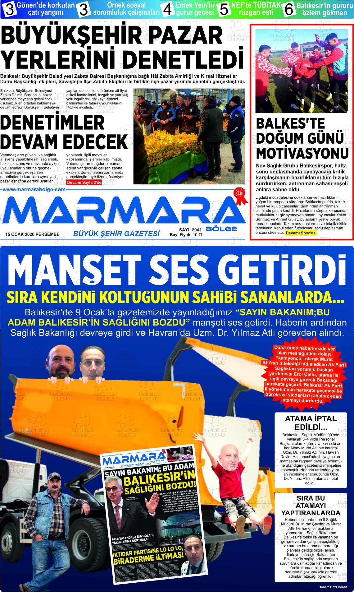 Balikesir Marmarabolge 15.01.2026