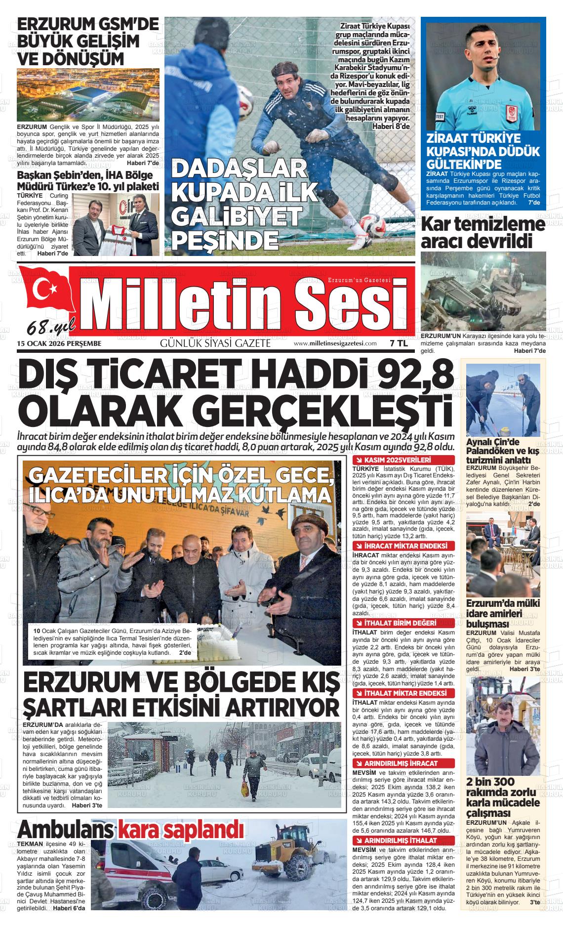 Erzurum Milletinsesi 15.01.2026
