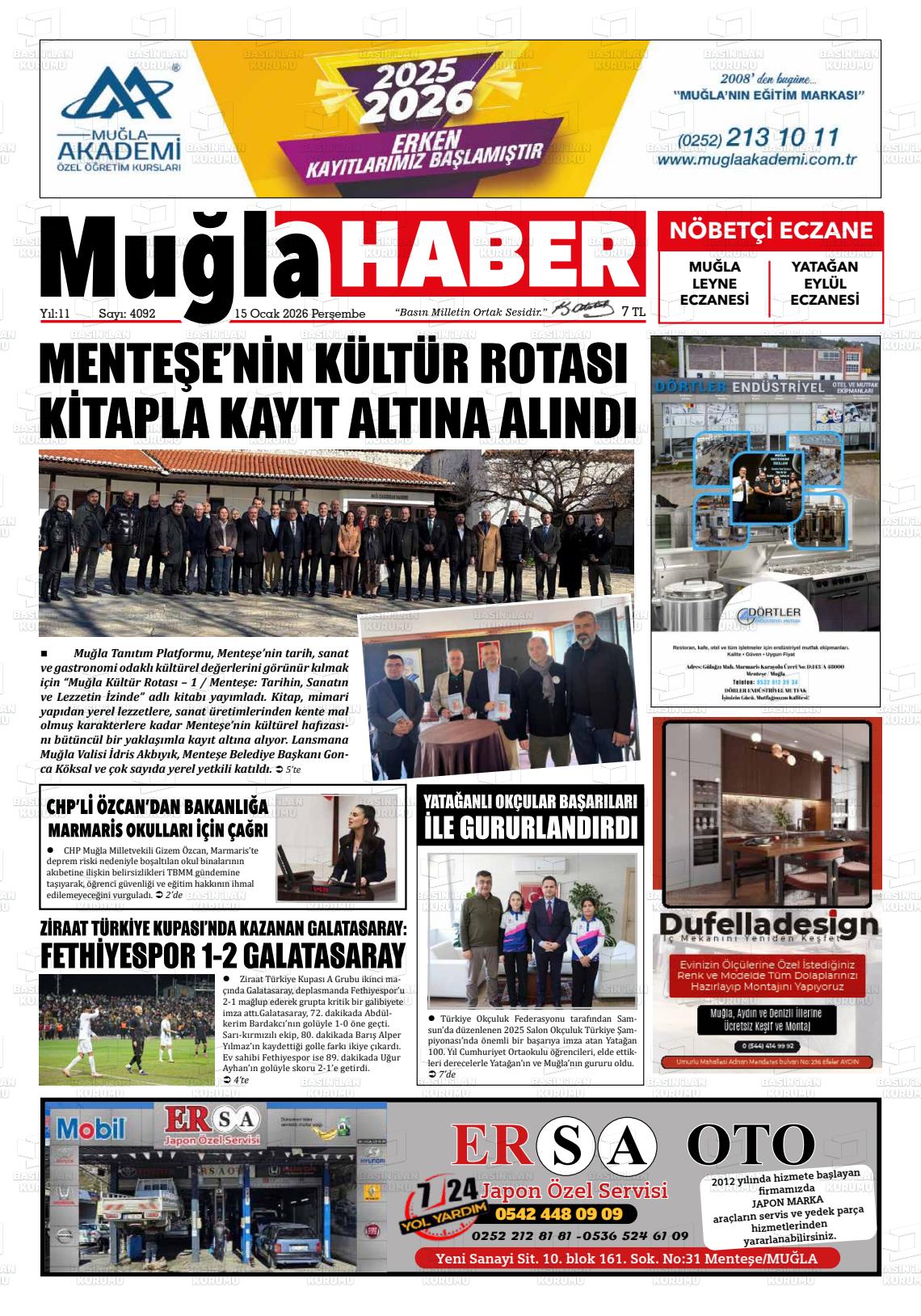 Mugla Haber 15.01.2026
