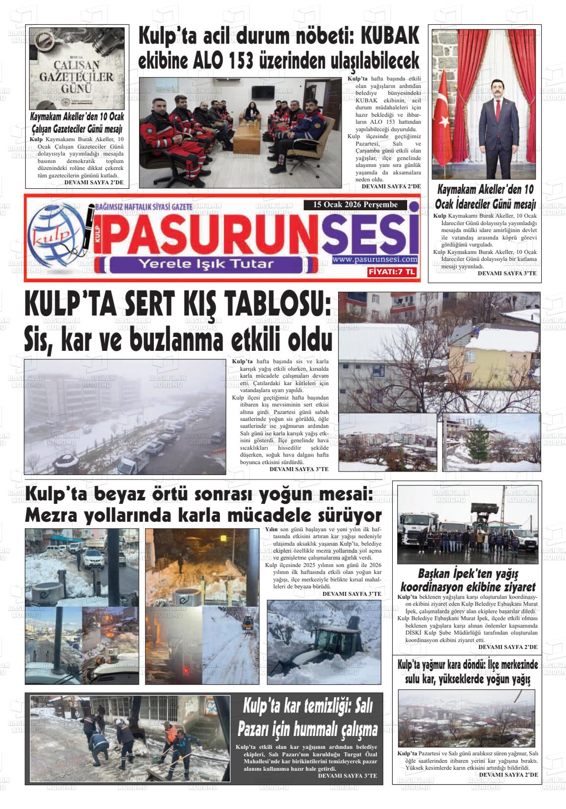 Diyarbakir Pasurunsesi 15.01.2026