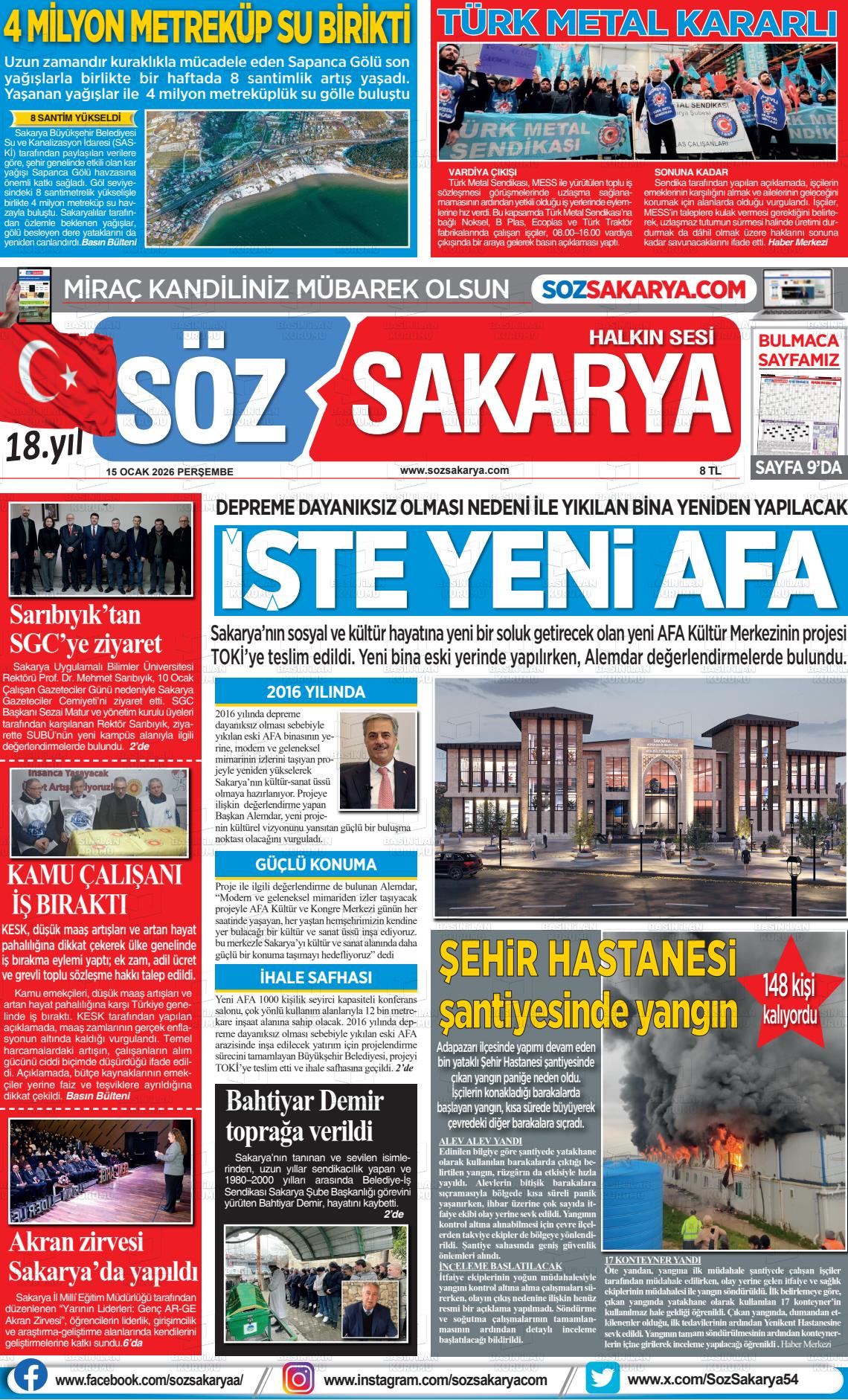 Sakarya Halk 15.01.2026