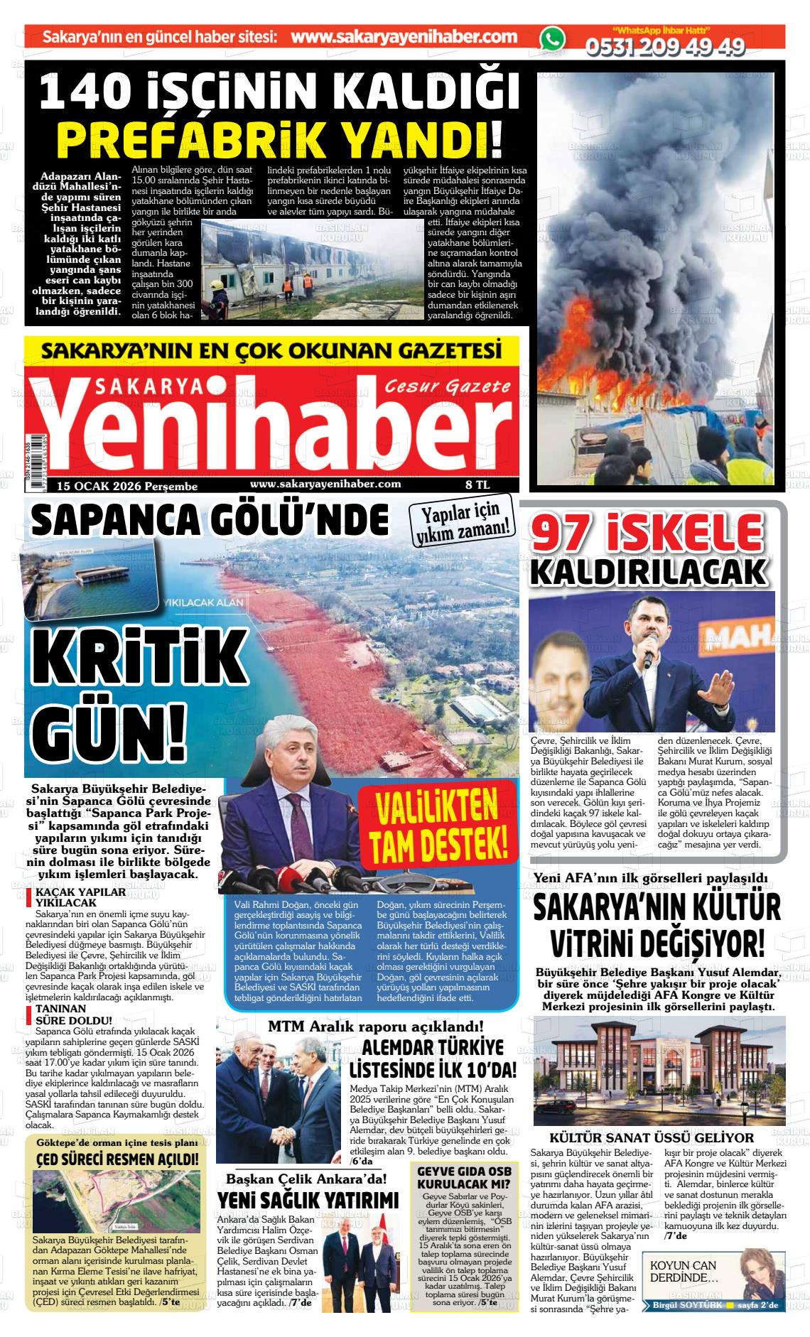 Sakarya Yenihaber 15.01.2026