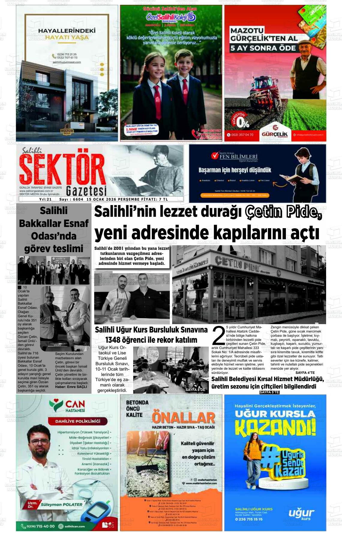 Manisa Salihlisektor 15.01.2026