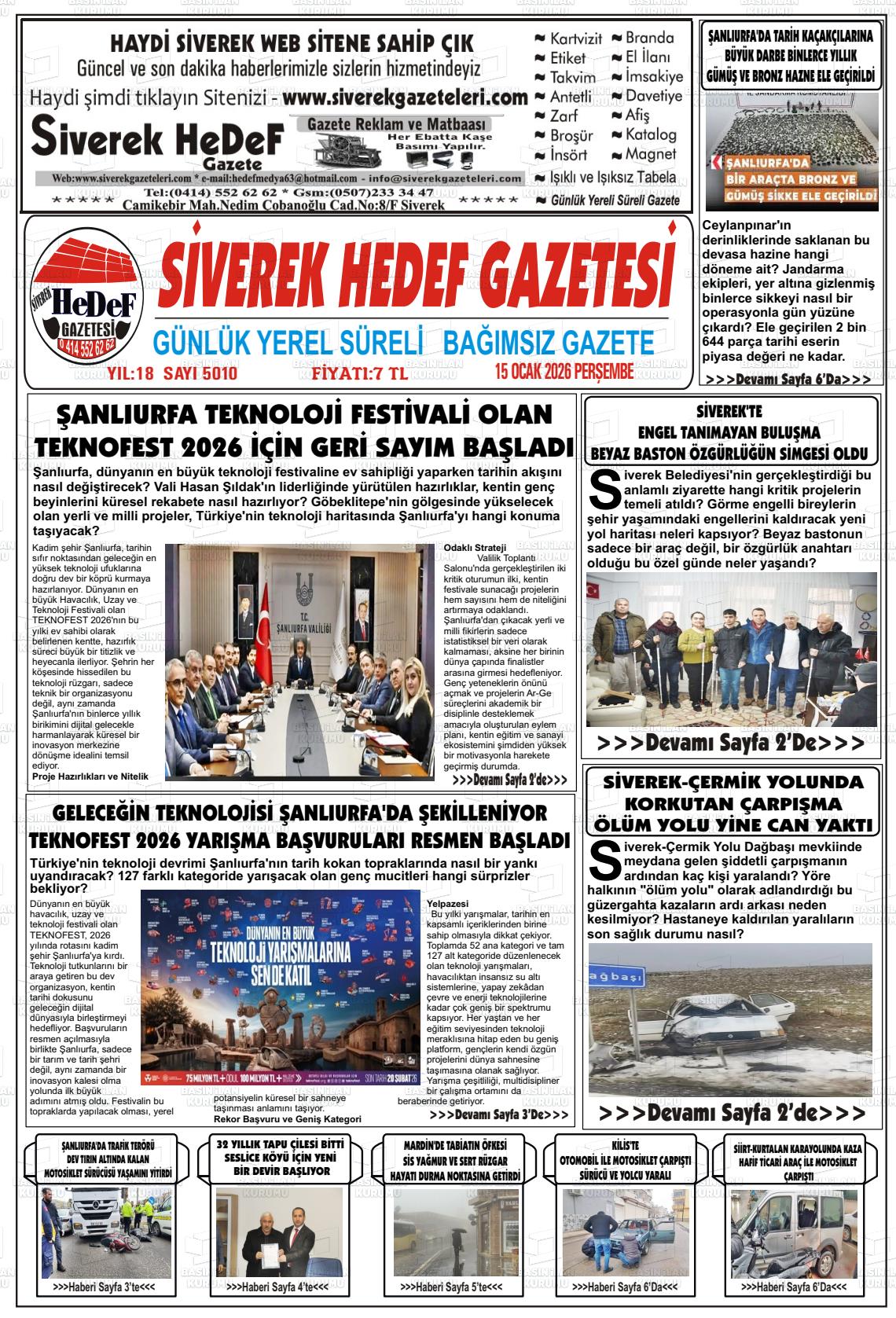 Sanliurfa Siverekhedef 15.01.2026