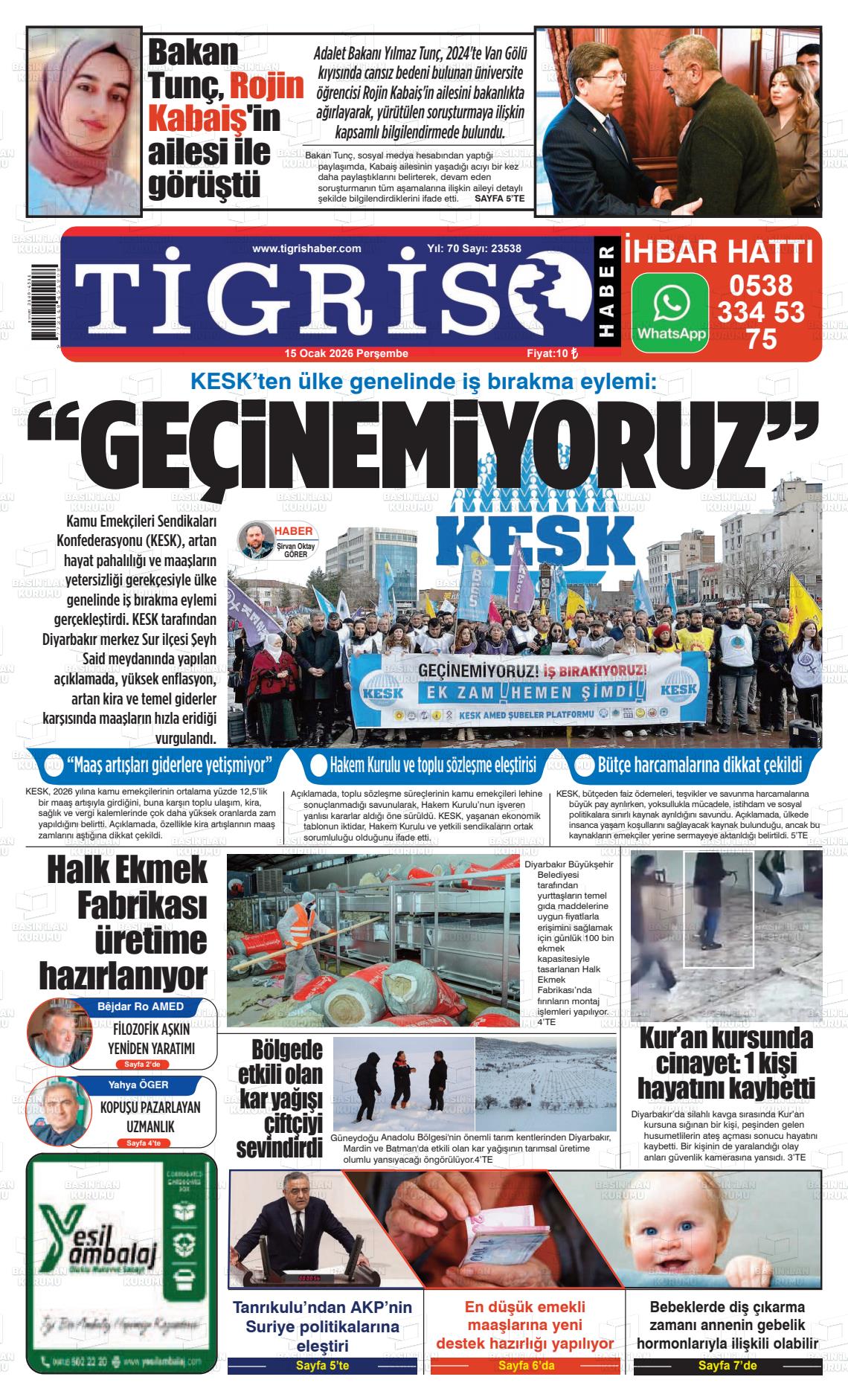 Diyarbakir Tirgis 15.01.2026