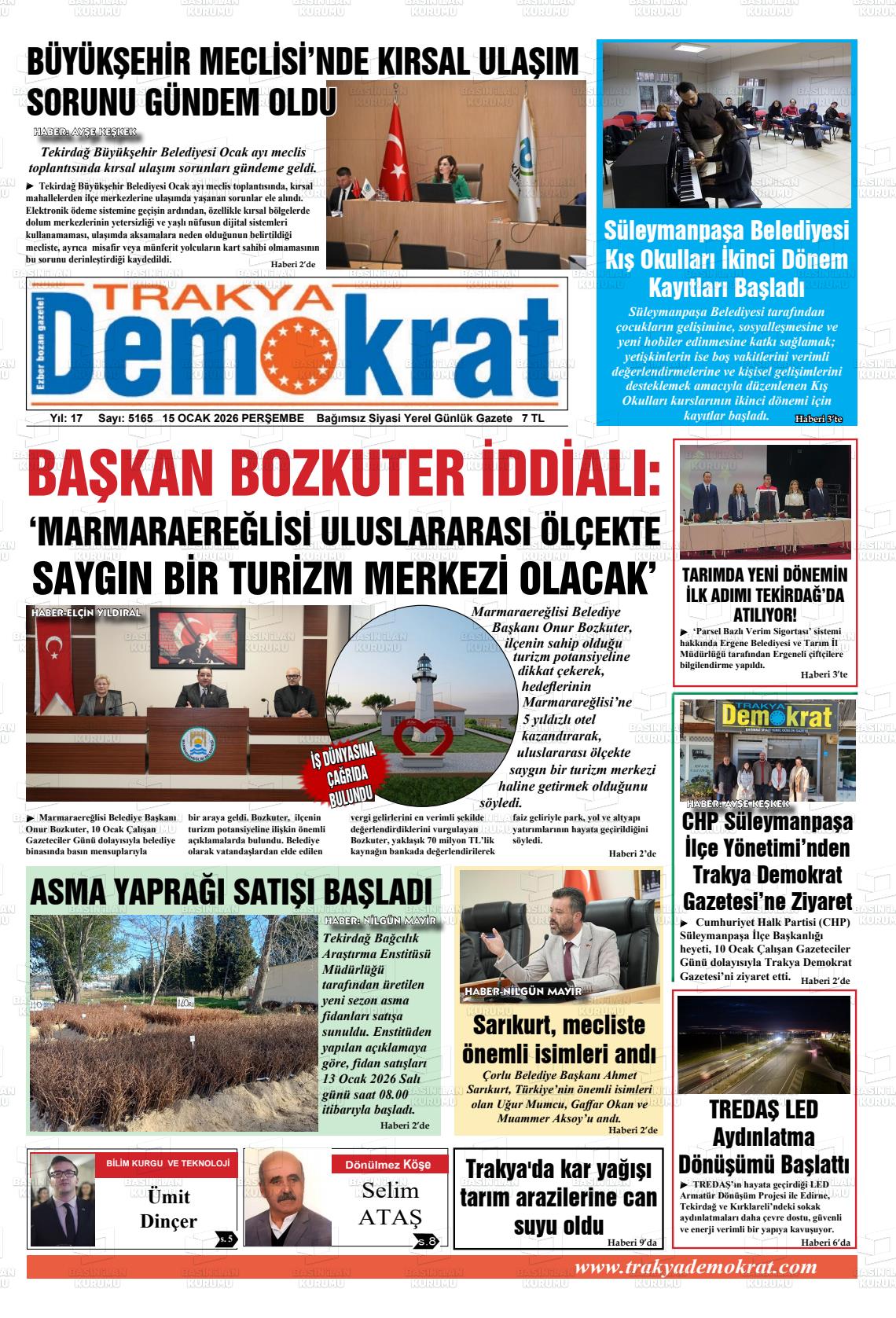 Tekirdag Trakyademokrat 15.01.2026